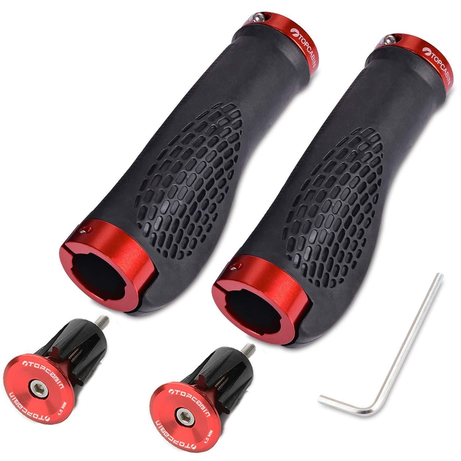 LuxusKollektion Fahrradlenkergriff Lenkergriff Ergonomie LockOn Aluminium Verschlussstopfen Griffe rot