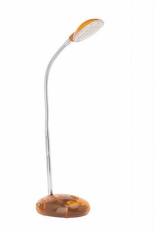 Brilliant Tischleuchte Timmi, Lampe Timmi LED Tischleuchte  transparent/orange 1x 2W LED integriert, Durch Flexgelenk in Höhe und  Neigung einstellbar