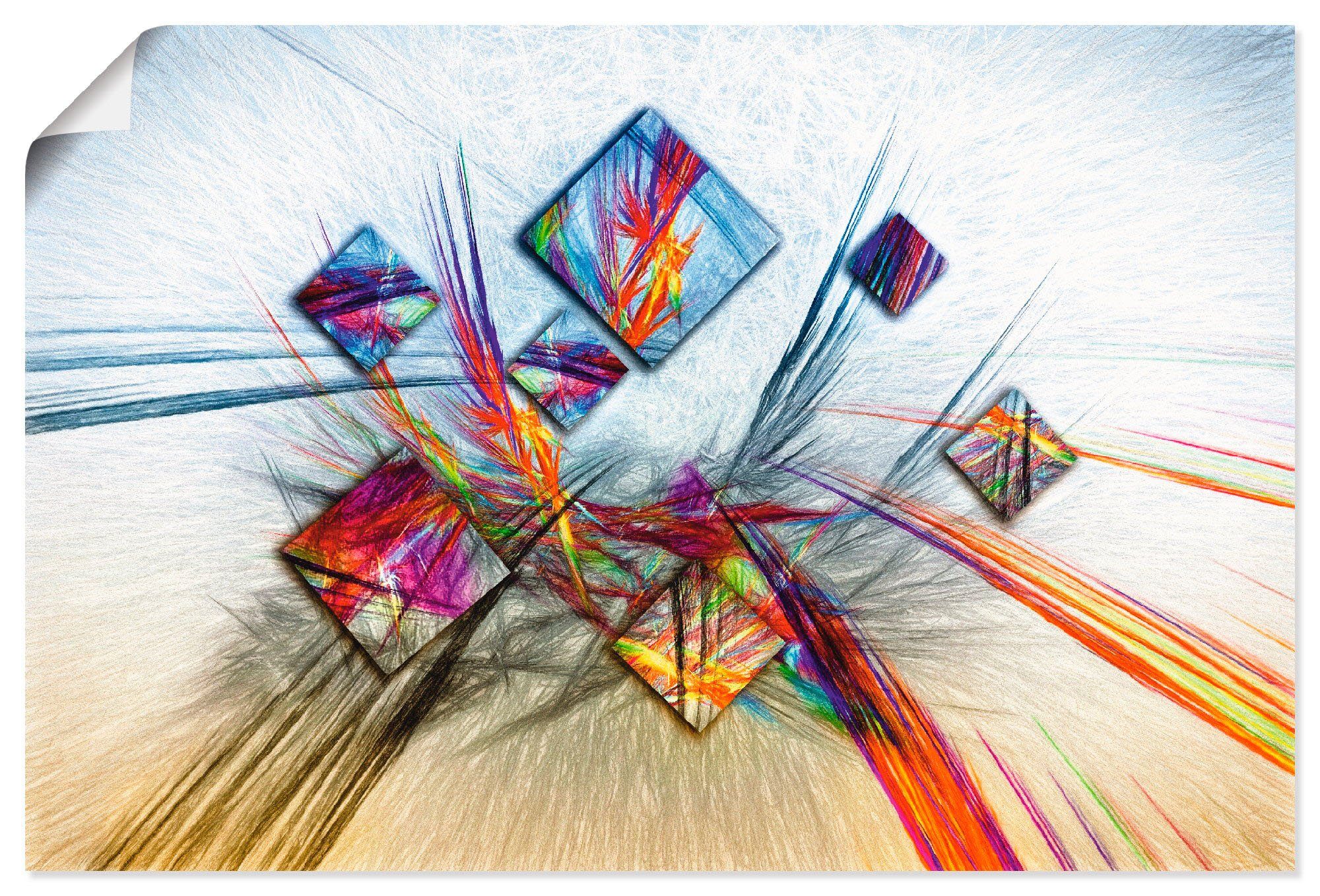 Artland Wandbild Digitale abstrakte Malerei, Muster (1 St), als Leinwandbild, Poster in verschied. Größen