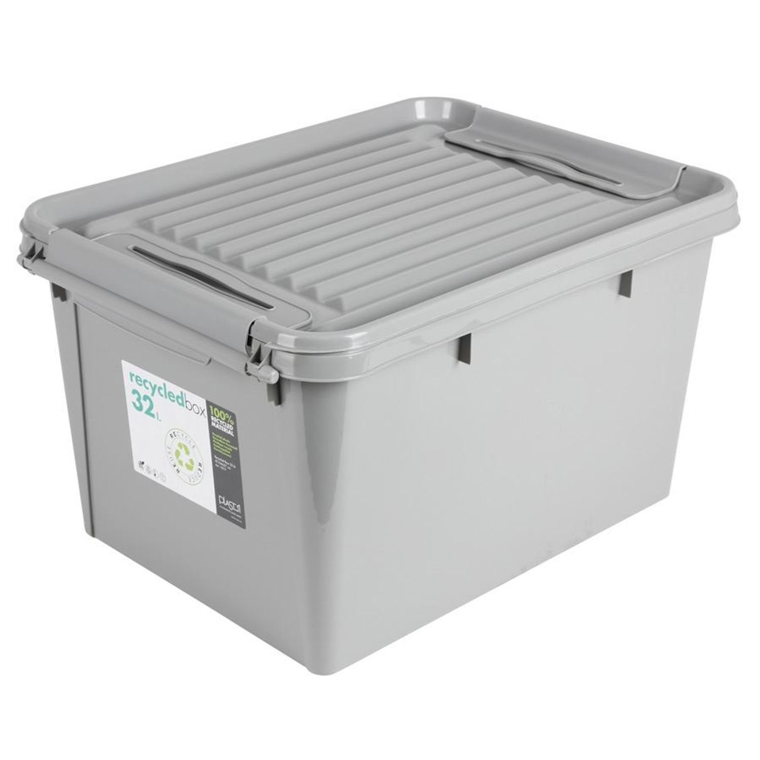 Aufbewahrungsbox Aufbewahrungsbox Recycled Deckel 32 L hellgrau Universal Spielzeugki