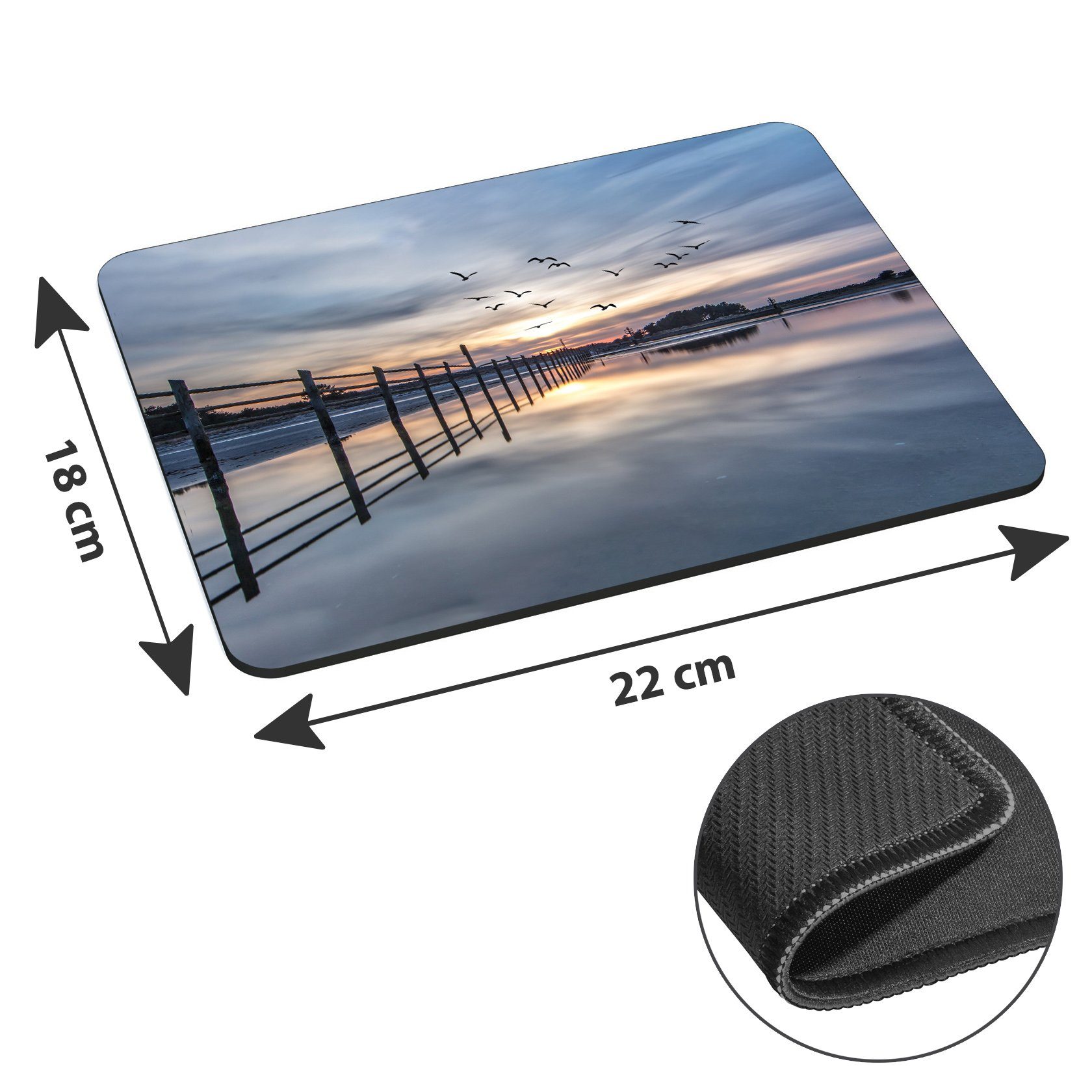 PEDEA Gaming Mauspad 22 cm x 18 cm mit Motiv (Größe L), mit vernähten Rändern und Rutschfester Unterseite