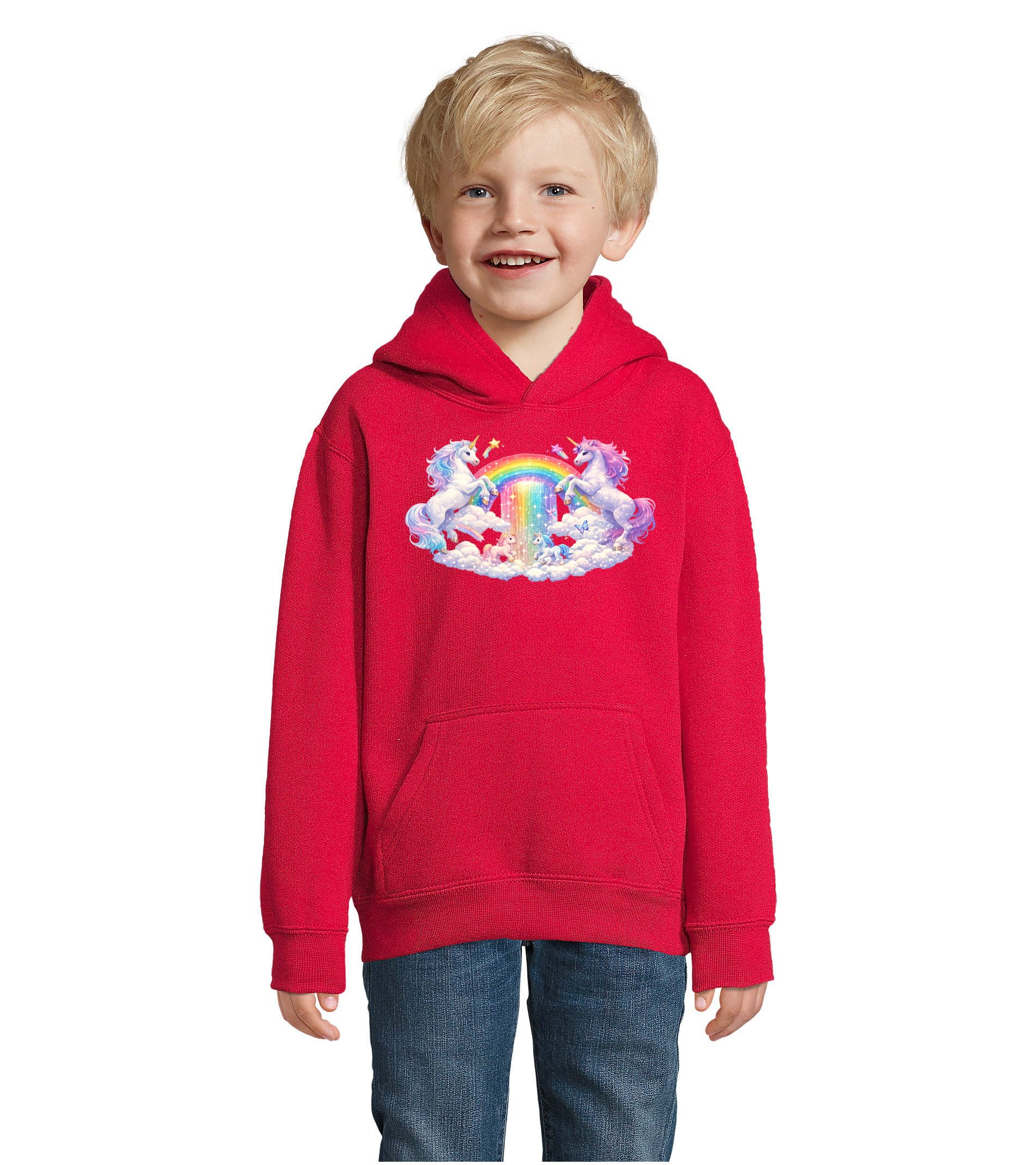 Blondie & Brownie Hoodie Unicorn Rainbow Kinder Hoodie Einhorn Print Regenbogen Motiv Kinder (Einzelstück, Einzelartikel) Unicorn Rainbow Kinder Hoodie Traum
