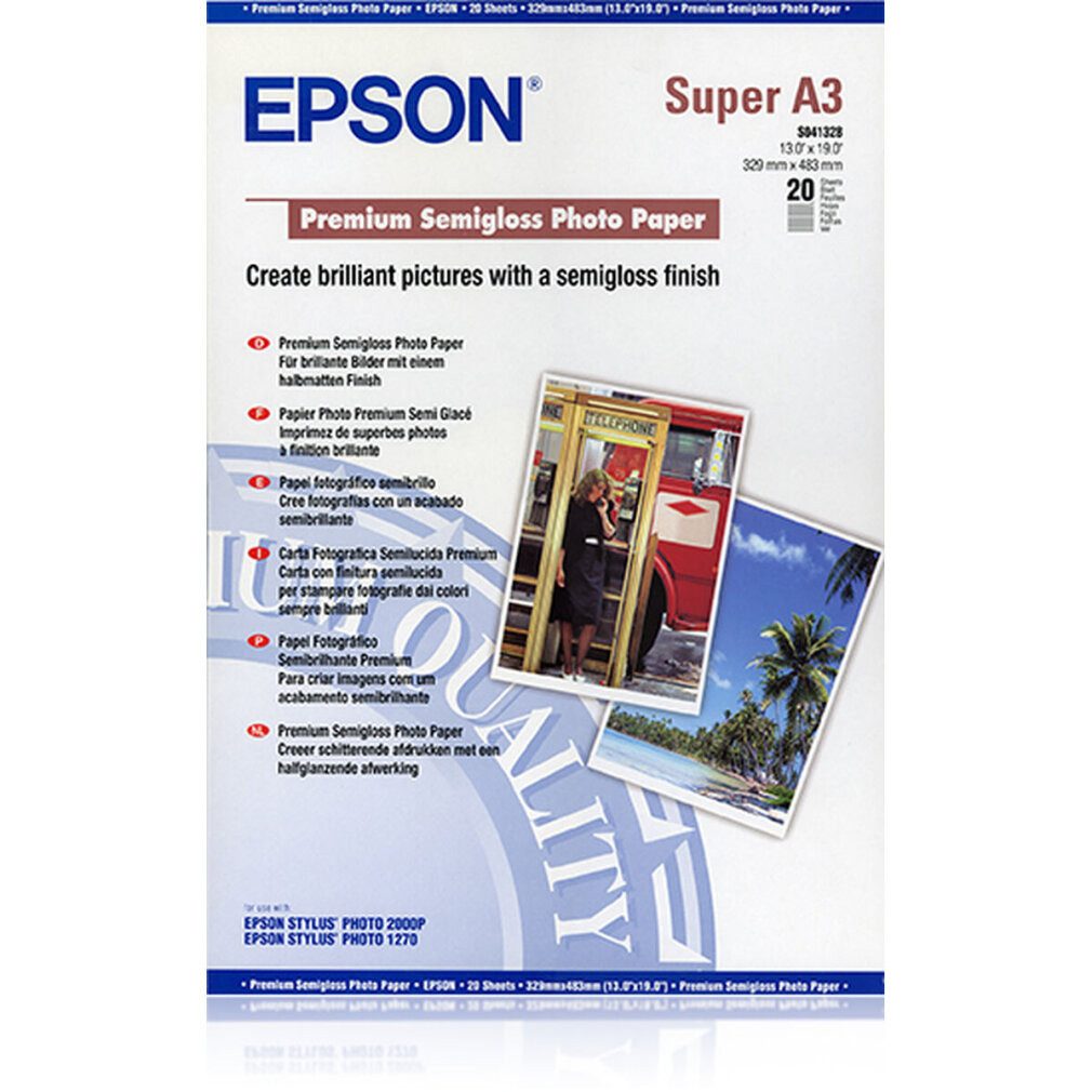 Epson Fotopapier Fotopapier S041328 DIN A3+ seidenmatt 250 g/qm 20 Blatt