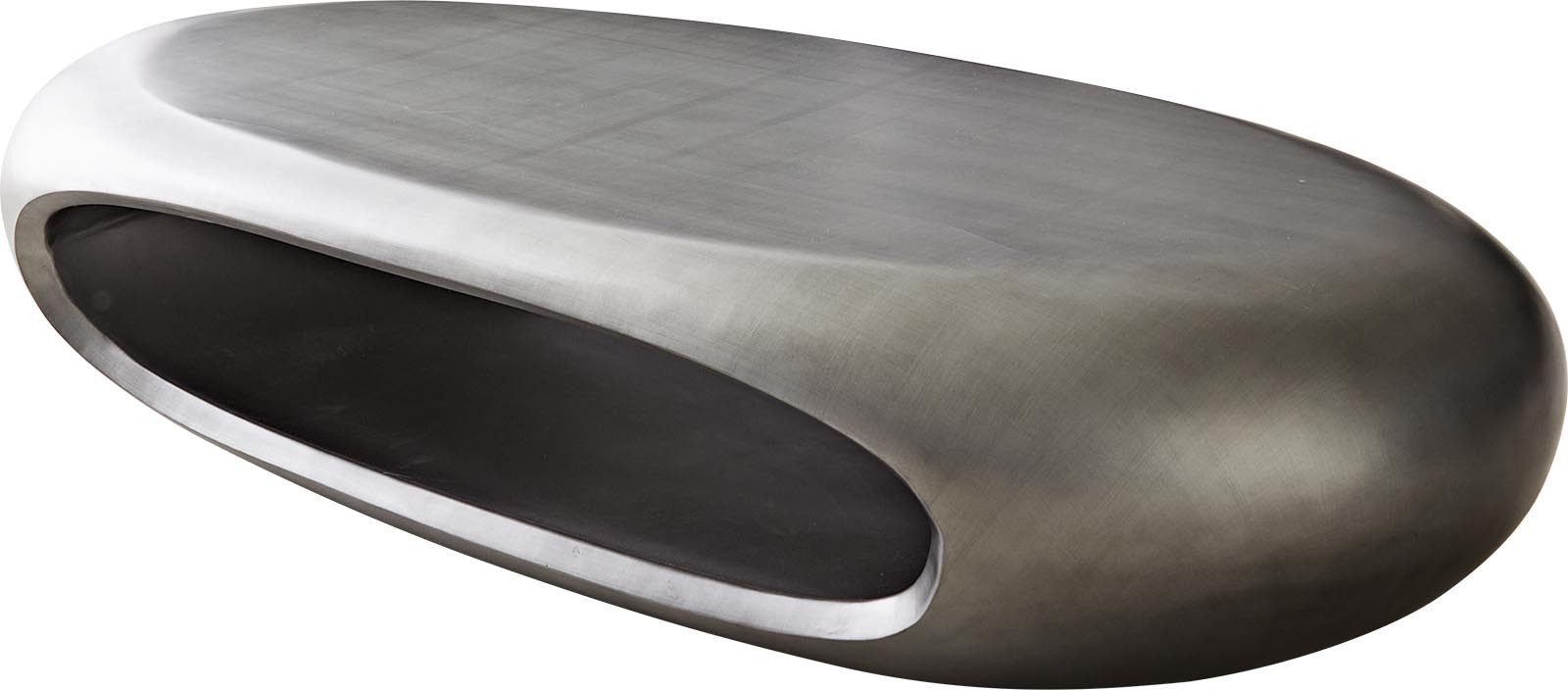 DELIFE Couchtisch Sinor, Metallic Silber 140x65 cm Couchtisch
