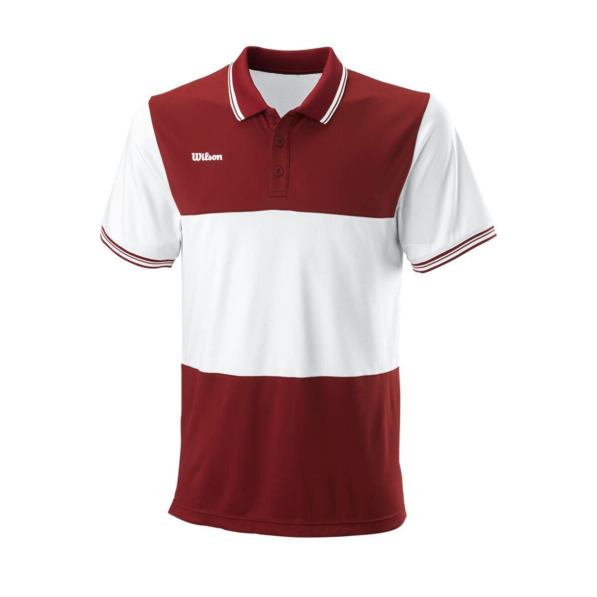 Wilson Poloshirt Tennis Team II weinrot/weiss Herren