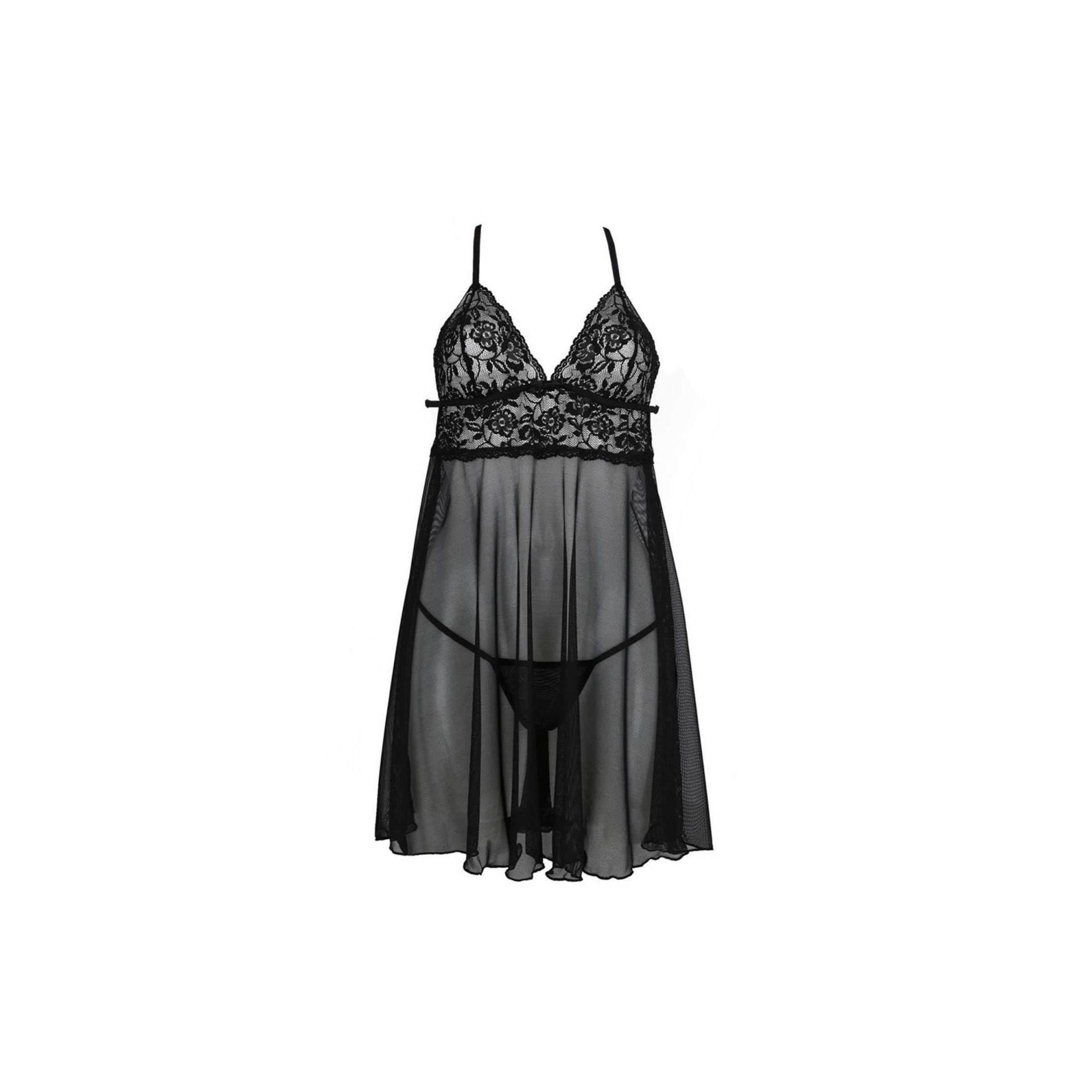 Avanua Negligé AV Leslie chemise & thong black - (L/XL,S/M)