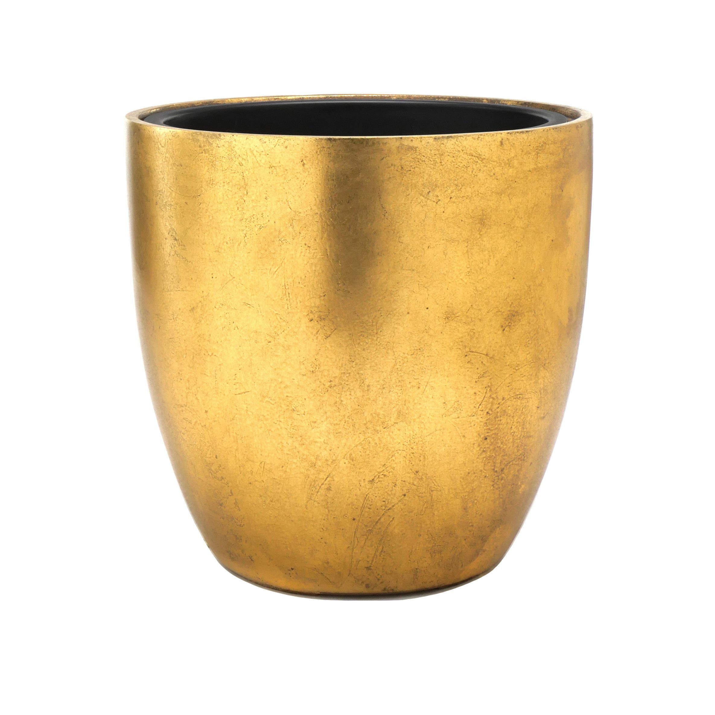 Flingora Pflanzkübel Faye, mit Einsatz - Fiberglas - Indoor - Gold - Ø 40 c günstig online kaufen