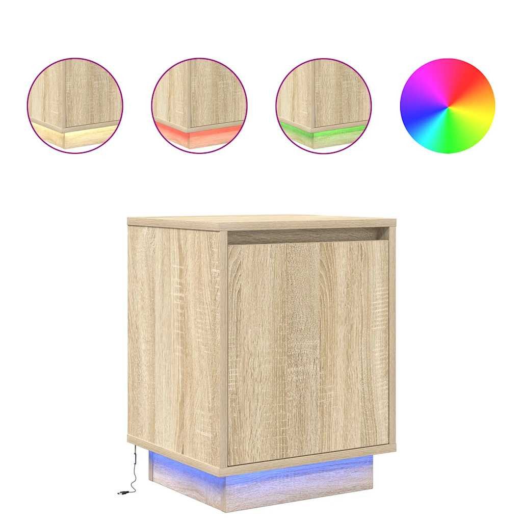vidaXL Nachttisch Nachttische mit LED-Leuchten 2 günstig online kaufen