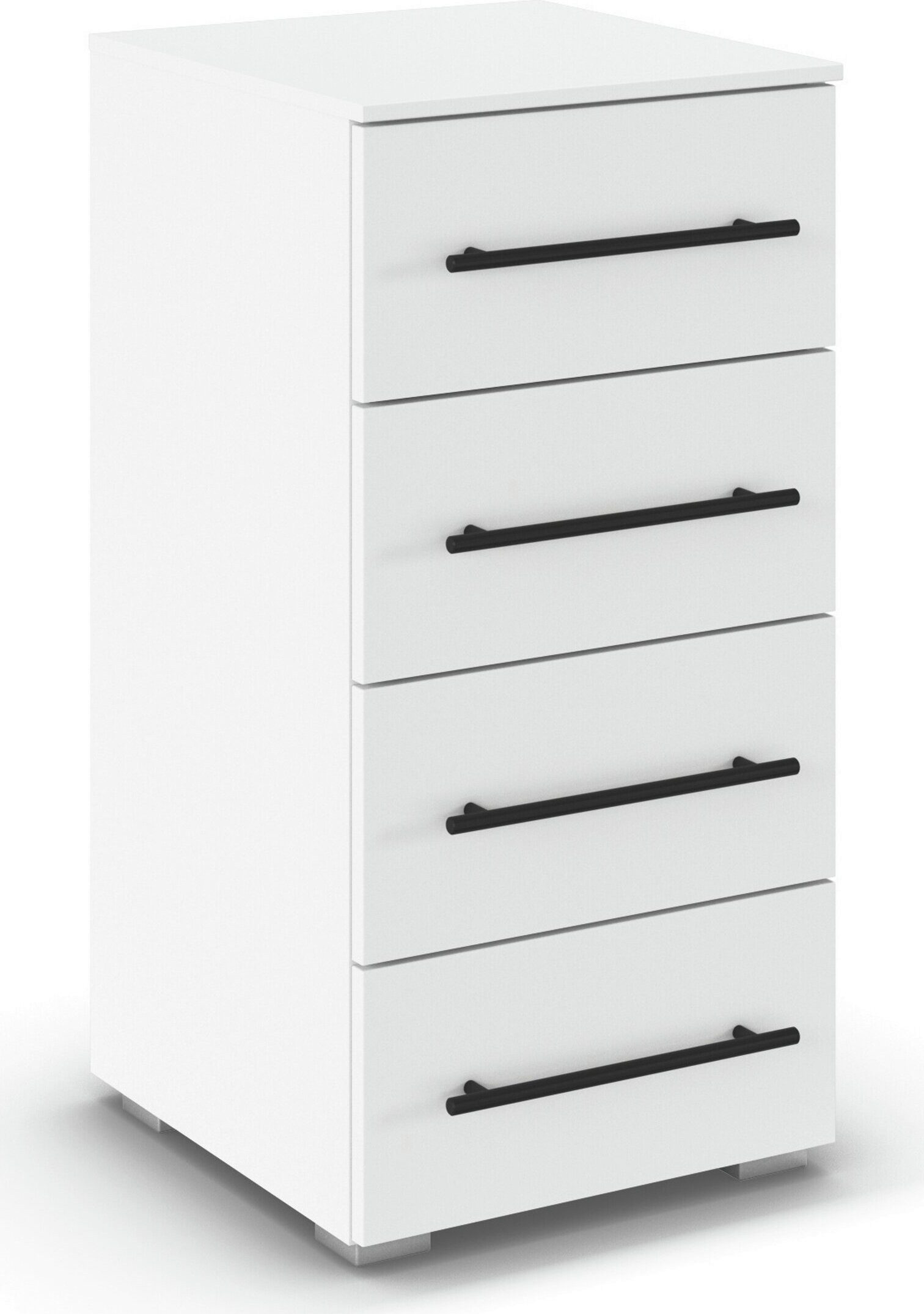 OTTO home Schubkastenkommode Highboard Sideboard Schubladenkommode Kommode RONDO (Breiten 40 oder 80 cm / Höhe 81 cm), mit 4 geräumigen Schubladen Metallgriff in Schwarz MADE IN GERMANY