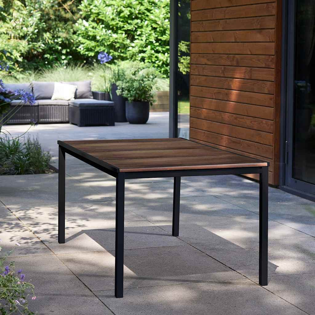 Keter Gartentisch Signature Porto Tisch 160 cm Walnuss und Schwarz Stahl (1-St)