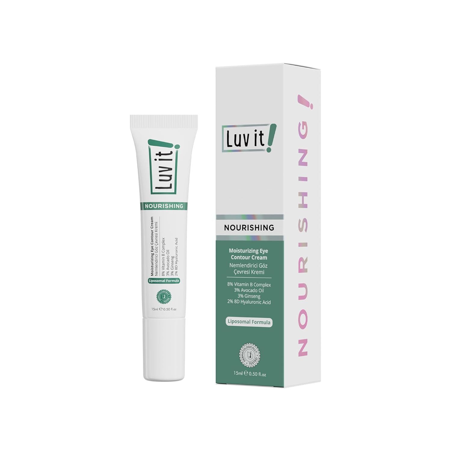 Luv it! Augencreme Avocado, mit Hyaluronsäure, Vitamin B Komplex - 15ml