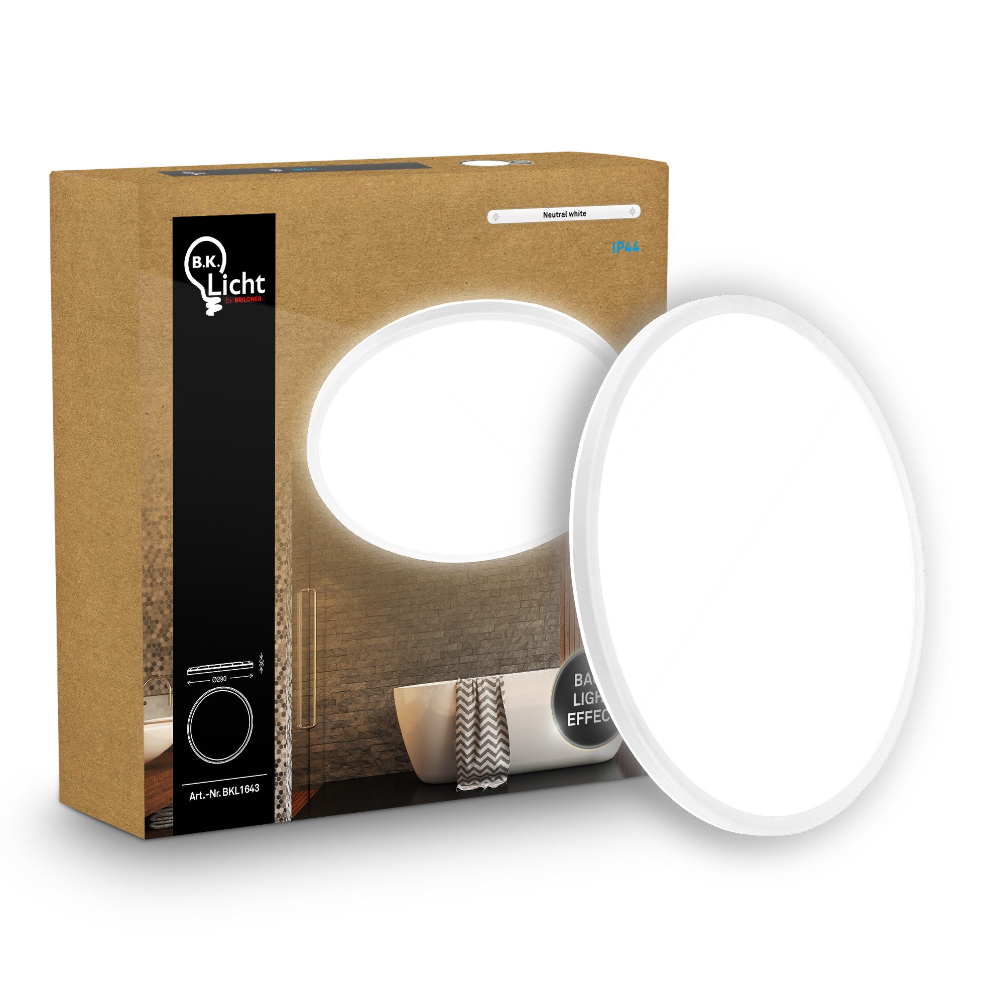 B.K.Licht LED Deckenleuchte Panel Flach 30mm Backlight Effekt LED Deckenlampe Wohnzimmer, LED fest integriert, 4000K - Neutralweiß, versch. Größen & Farben, Badezimmer, Küche, Wohnzimmer, Kinderzimmer