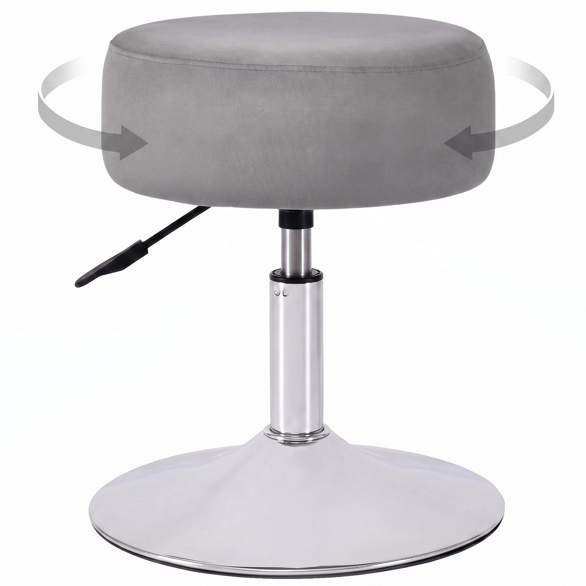 Duhome Hocker (428), Drehhocker Sitzhocker Rund Rollhocker Schminkhocker Höhenverstellbar