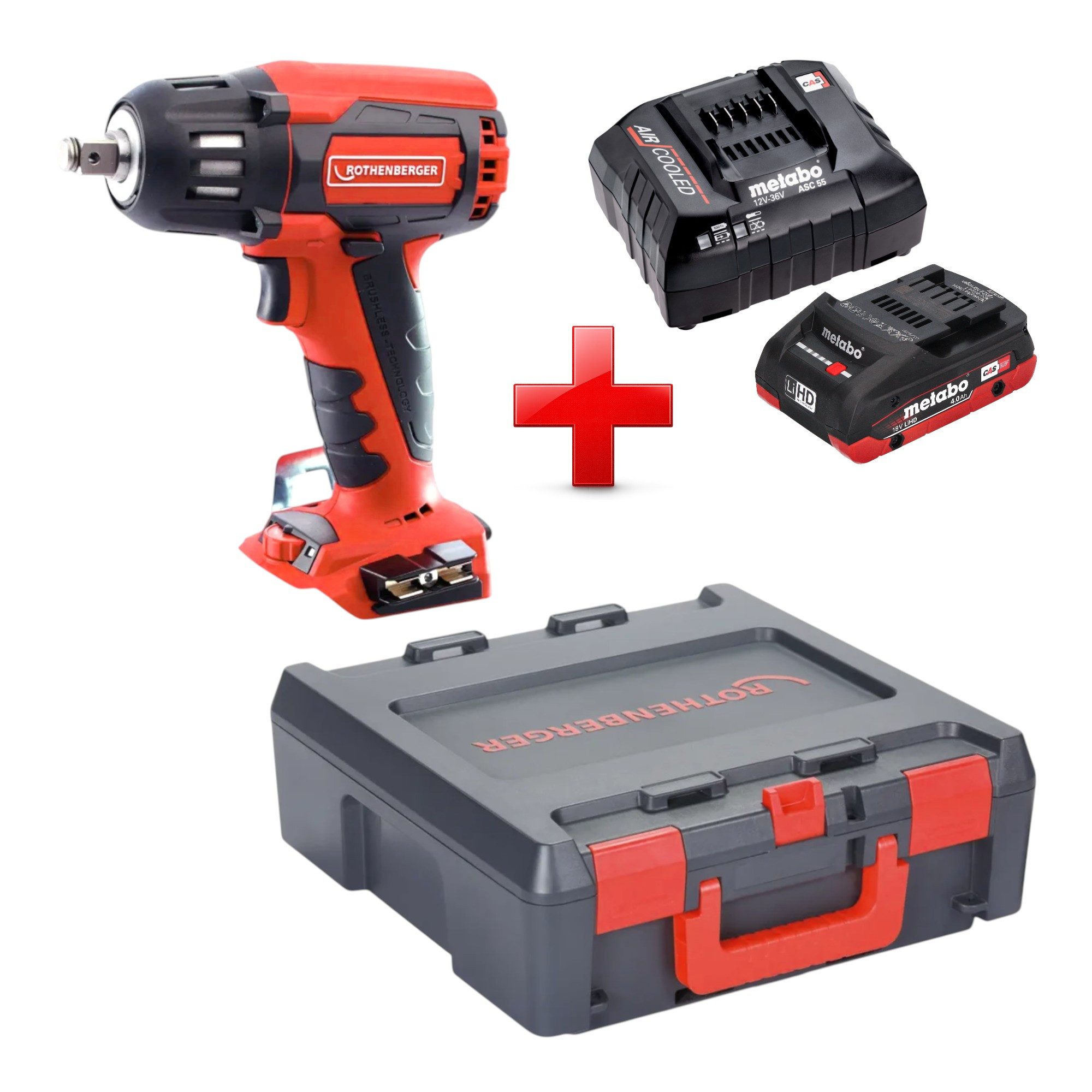 Rothenberger Akku-Schlagschrauber RO ID400 18V 400Nm Brushless + 1x Akku 4,0Ah + Ladegerät + Rocase