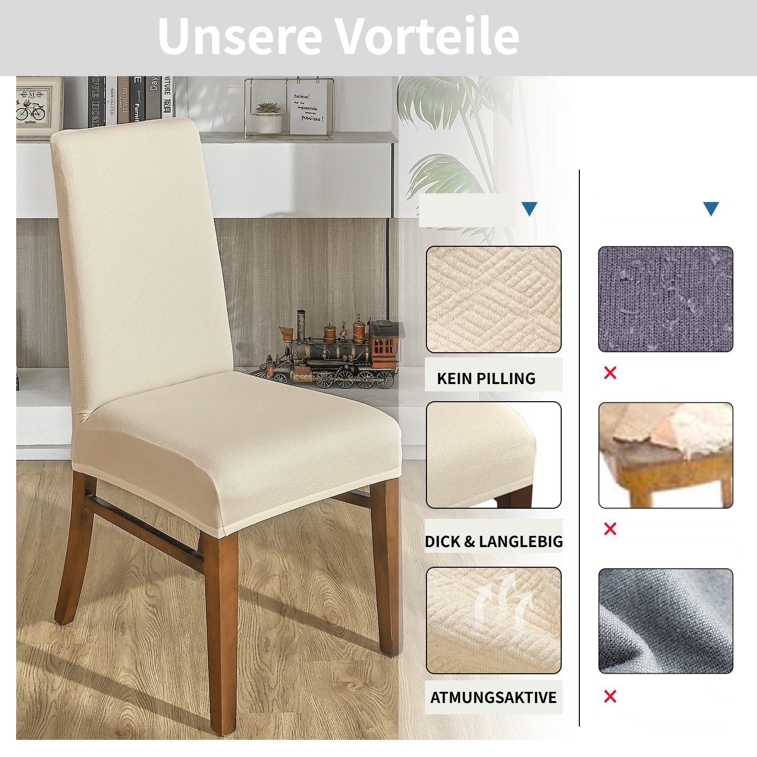 BYSURE Stuhlhusse, Stuhlbezug Hussen für Esszimmer günstig online kaufen