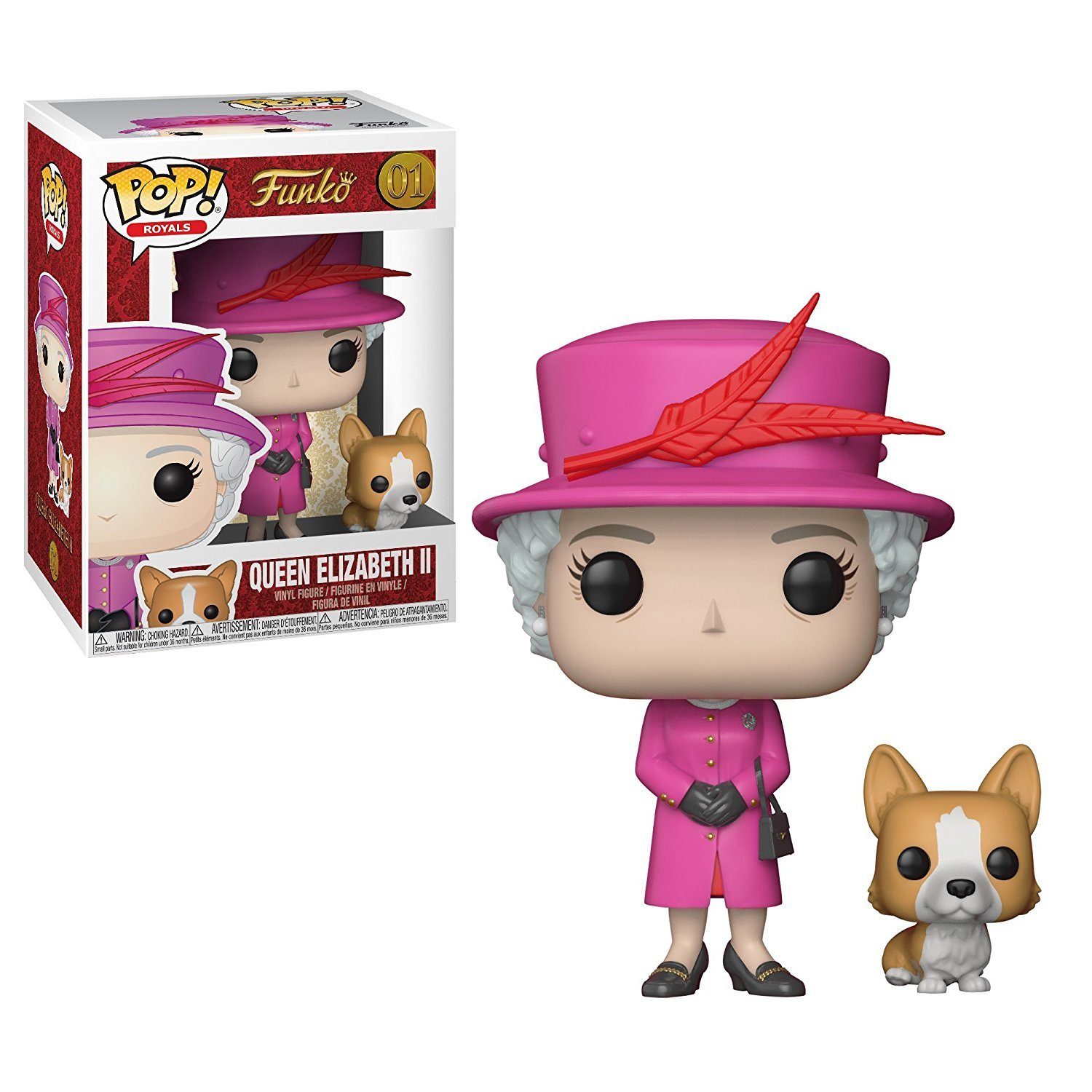 Spielfigur Funko Pop - Royals - Queen Elizabeth II mit Corgi