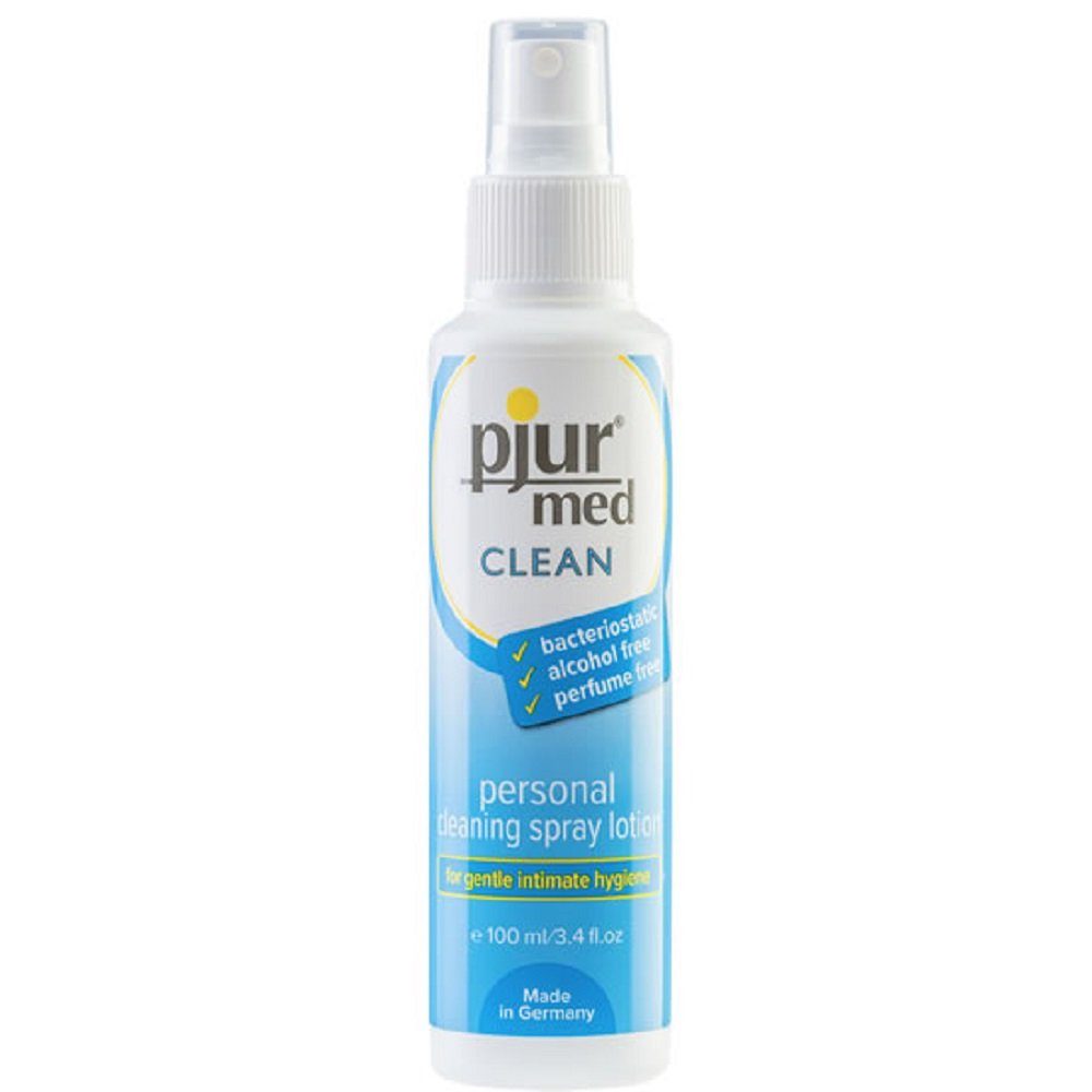 pjur Lotion [- mit MED Spray Clean Cleaning Hygiene-Spray antibakterielles ohne Alkohol) - Toy-Reiniger Personal 100ml, (Flasche