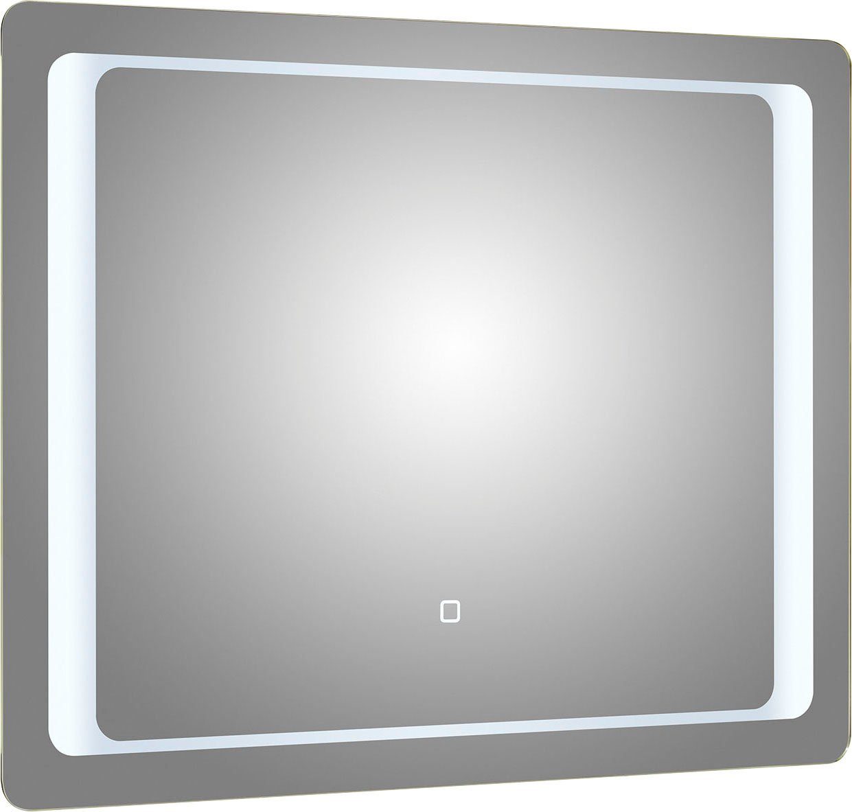Saphir Badspiegel Quickset Зеркало inkl. LED-Beleuchtung und Touchsensor, 90 cm breit, Flächenspiegel rechteckig, 12V LED, 20 Watt, Wandspiegel