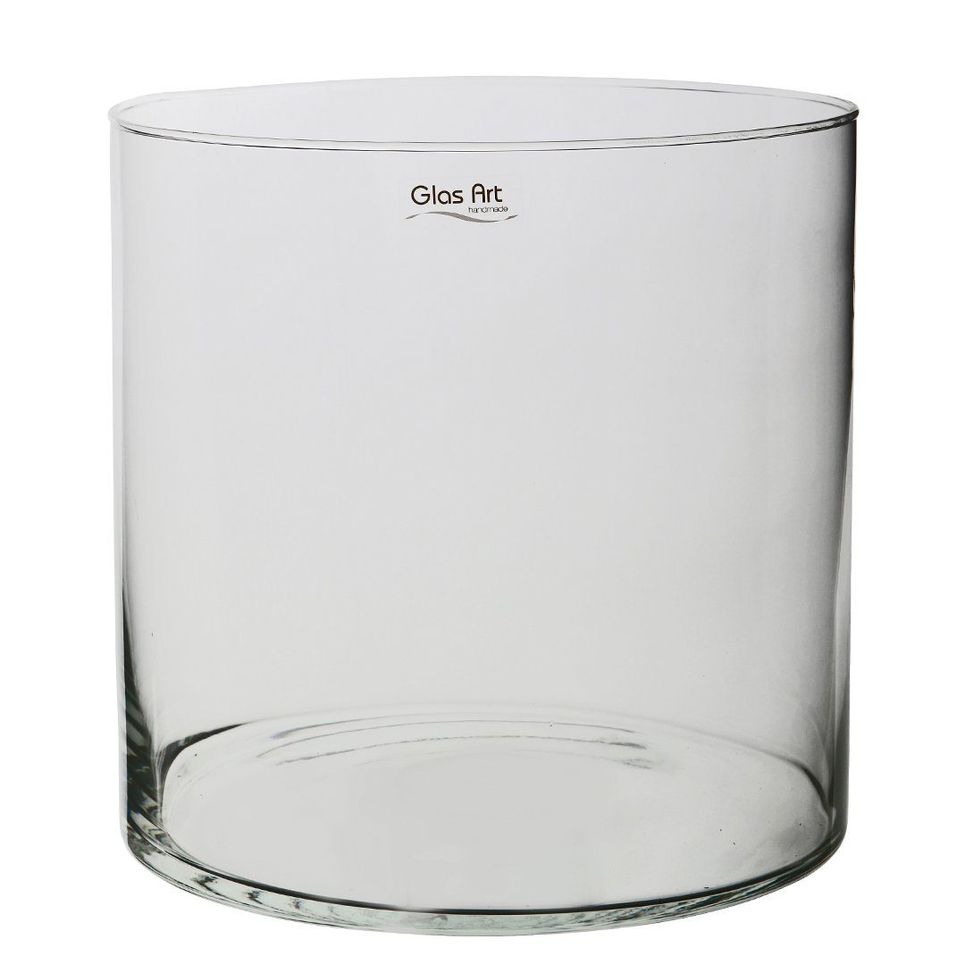 GlasArt Deko-Glas Glasvase Dekovase Klarglas, Zylinder gerade, 15cm/20cm hoch Auswahl Handwerk (Kein Set, 1 St., 1tlg), Transparentes Glas