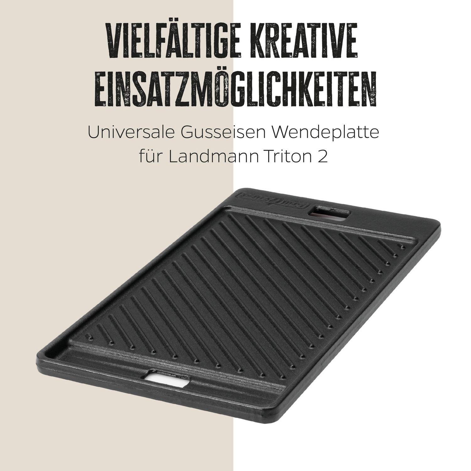 Grillfürst Grillplatte Grillfürst Grillplatte Gusseisen für Triton 2 43,5 x 23,5 cm