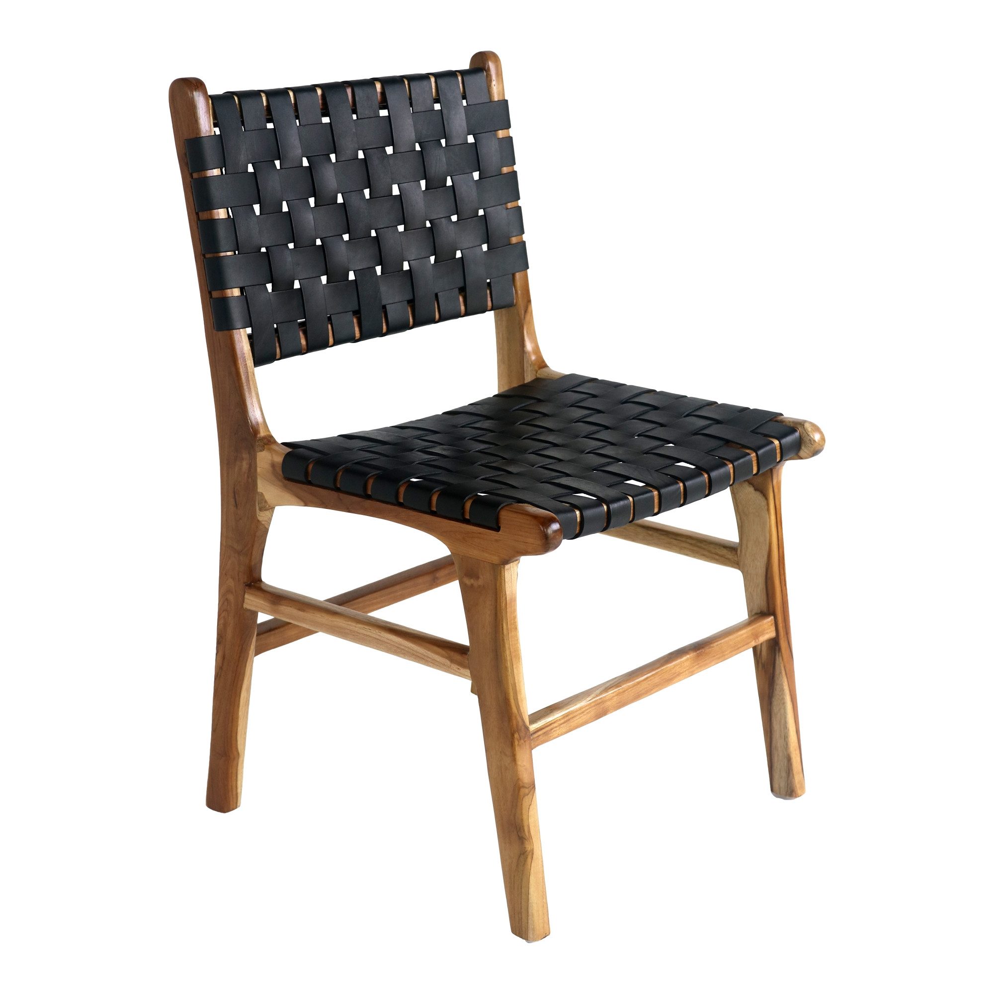 House Nordic Esszimmerstuhl (2er-Set) in Natur / Schwarz, Leder - 51x87x53 (BxHxT) (2er-Set)