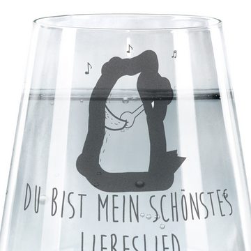 Mr. & Mrs. Panda Glas Bär Lied - Transparent - Geschenk, Wasserglas, Trinkglas mit Gravur, Premium Glas, Elegantes Design