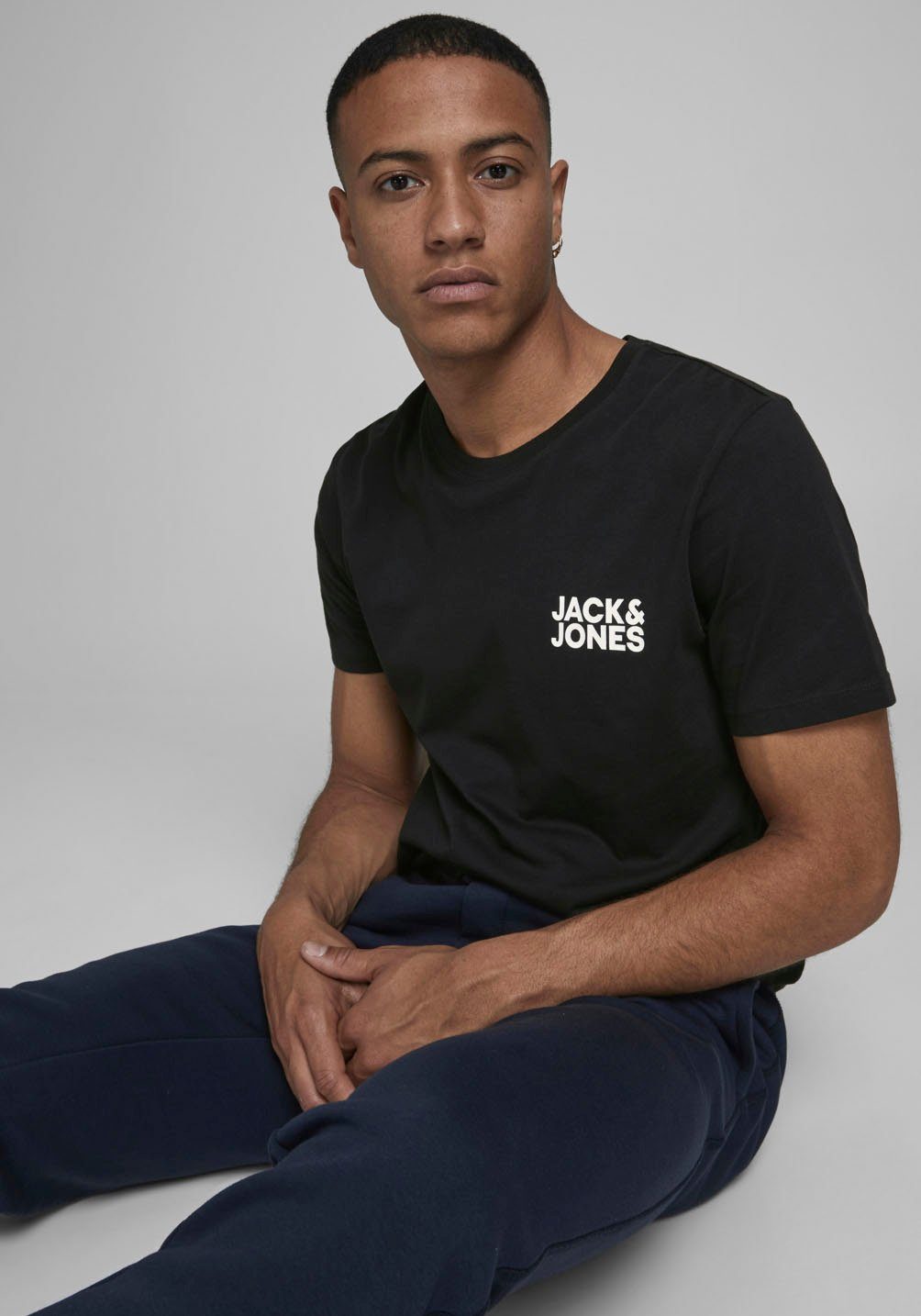 LOGO mit Jones CORP TEE Logoprint T-Shirt & Jack schwarz