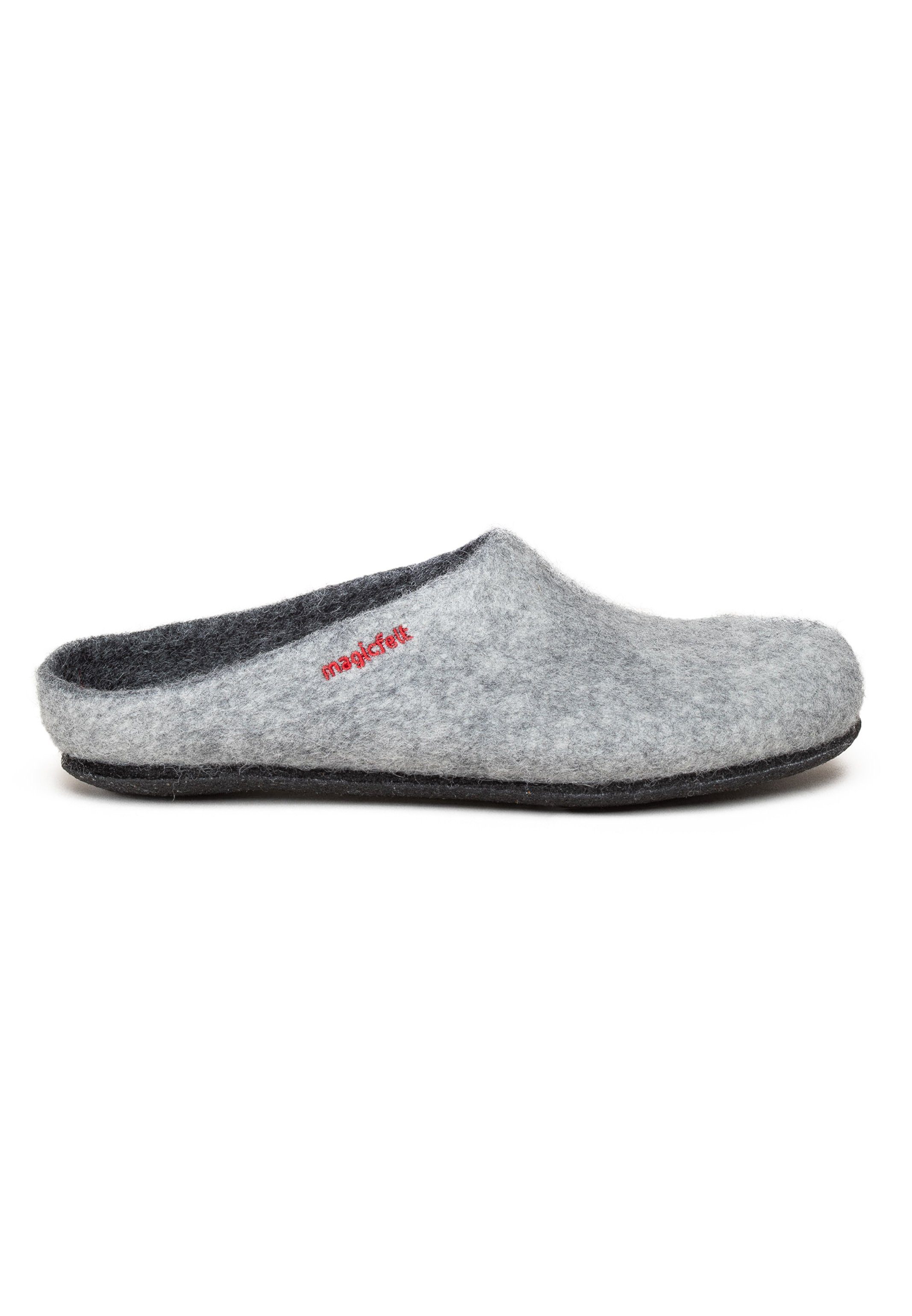 Magicfelt Filz Pantoffel Pantoffeln - Aus 100% reiner Merinowolle Light grey