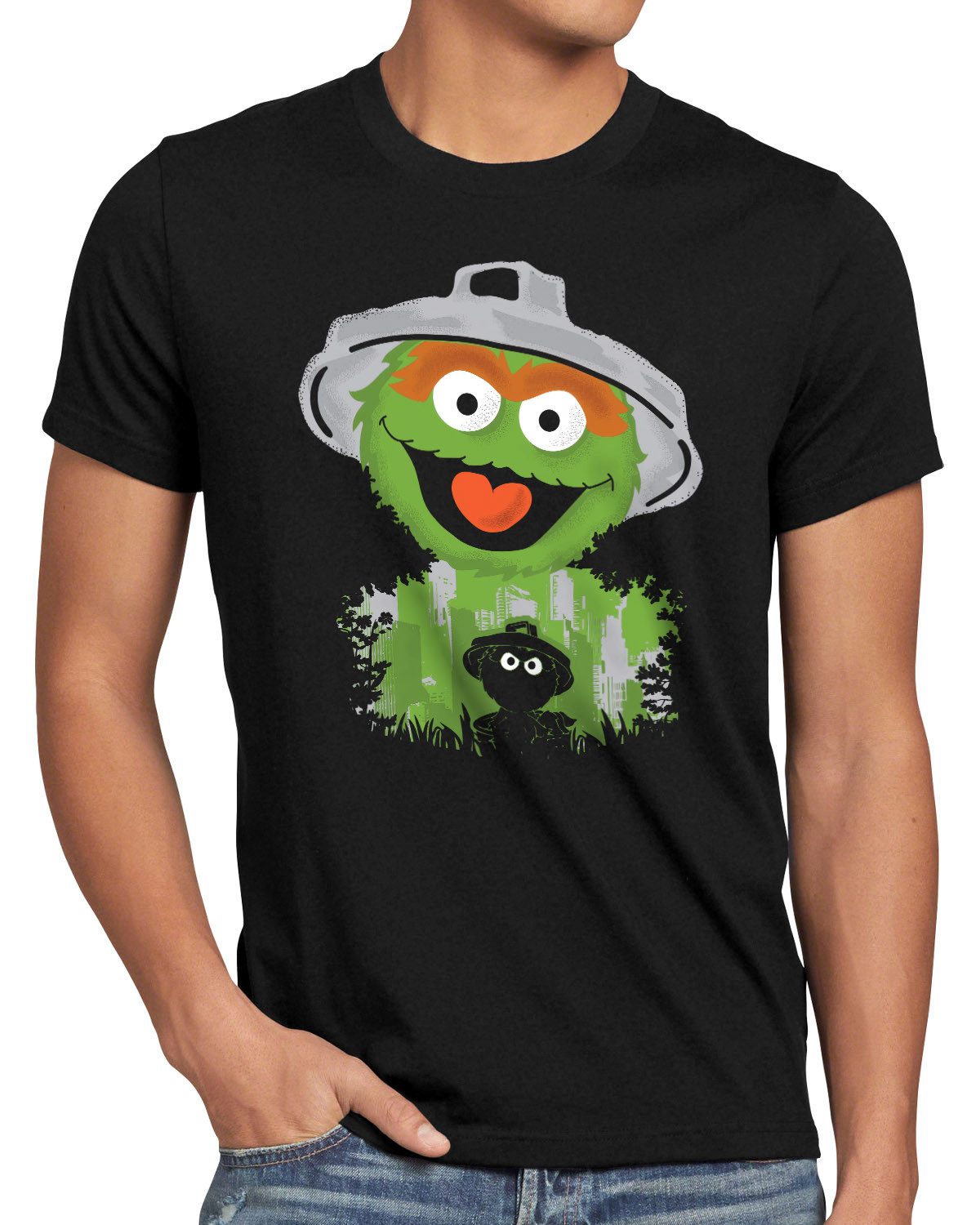 style3 T-Shirt muppets oscar mülltonne grouch trash garbage sesamstraße kermit piggy
