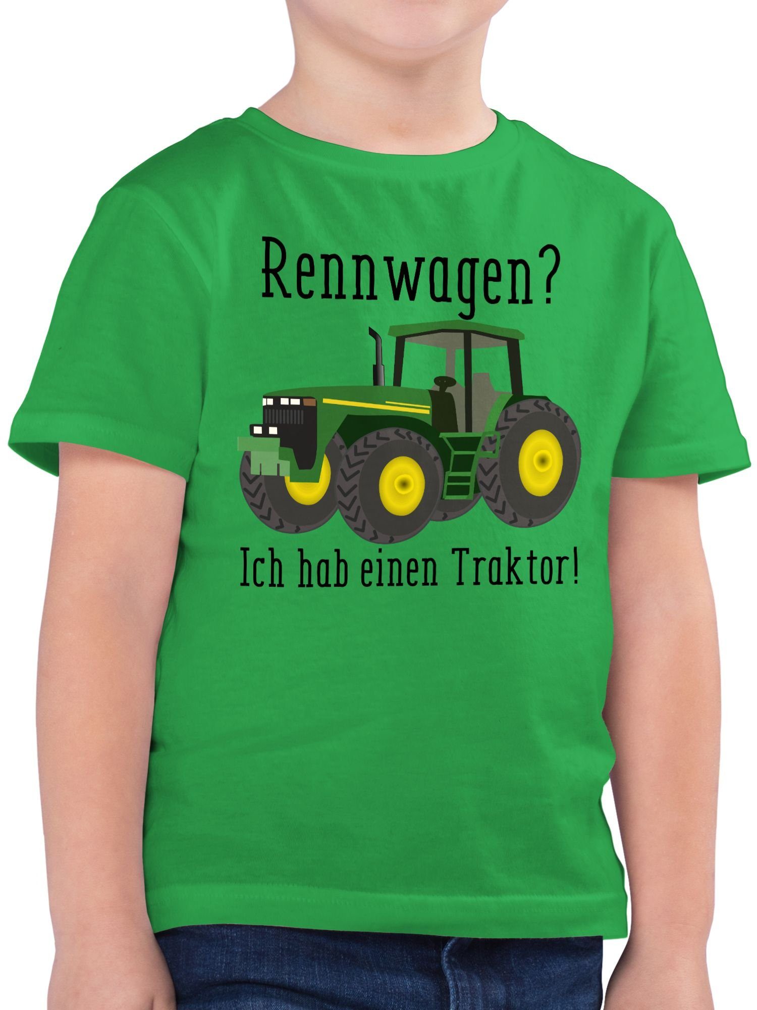 Traktor einen 01 Bauer Ich habe Trecker Rennwagen T-Shirt Traktor Shirtracer - Ges Geschenk Landwirt Grün