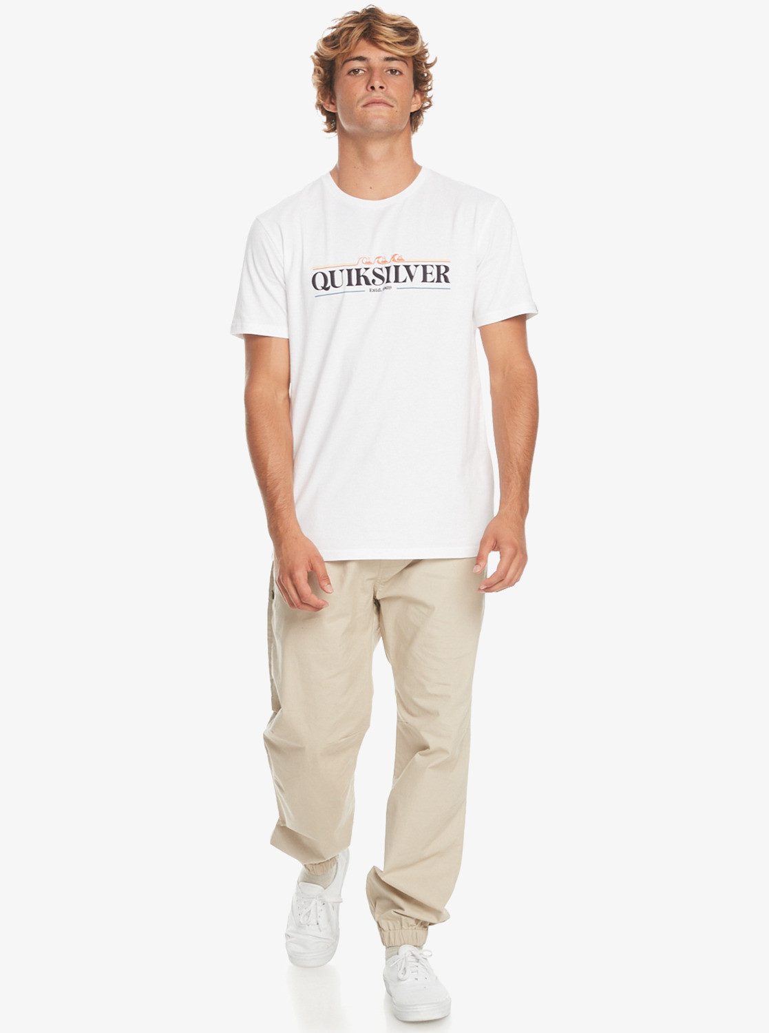 T-Shirt Line Quiksilver White Gradient