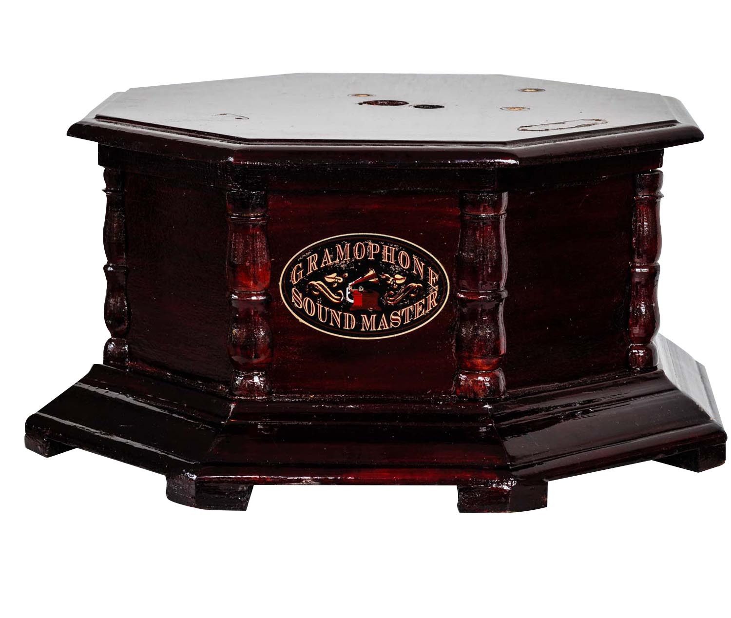 Dekoobjekt Grammophonbox Box Korpus Grammophonkorpus Grammophon Antik-Stil Holz 3