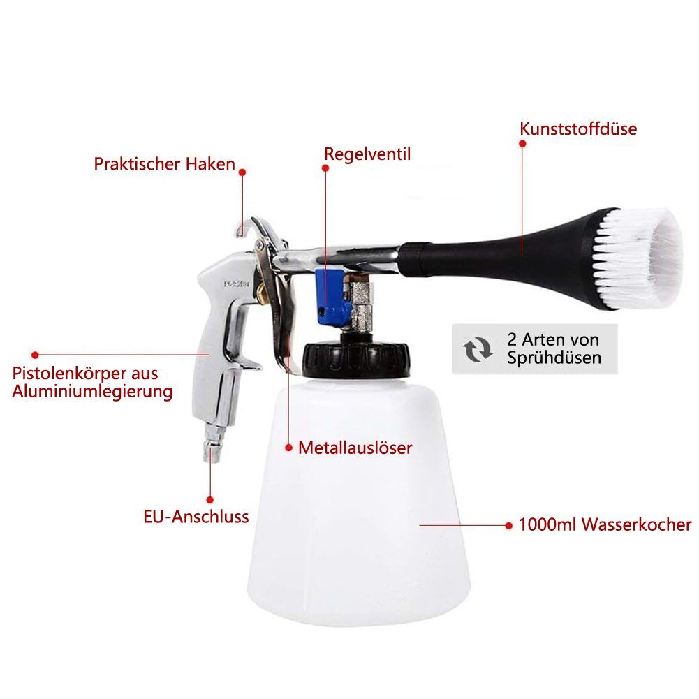 OSTWOLKE Druckluftgeräte-Set Druckluft Reinigungspistole Druckluft Innenreiniger mit Tornado Effekt, 1-tlg.