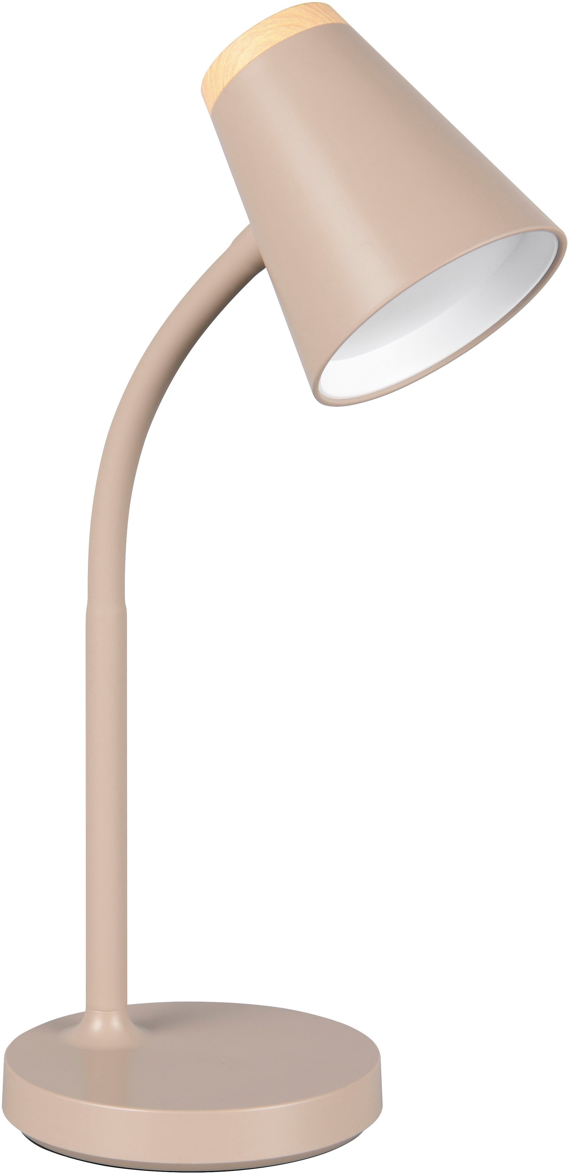 Reality Leuchten LED Tischleuchte PONGO, LED Tischleuchte m. Kippschalter, 4,5W 500 Lumen 3000K warmweiß, Ein-/Ausschalter, LED fest integriert, Warmweiß, flexibel verstellbare Leselampe, Schreibtischlampe Höhe 36cm