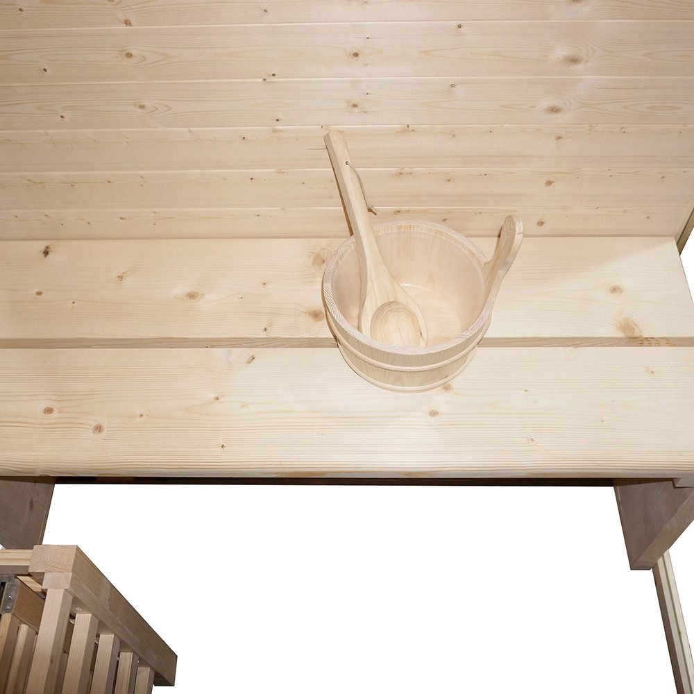 HOME DELUXE Sauna ARUNA M für 1-2 Personen, BxTxH: 130 x 110 x 190 cm, inkl. 3,6 kW Elektro-Ofen, Fichtenholz, Komplett-Set