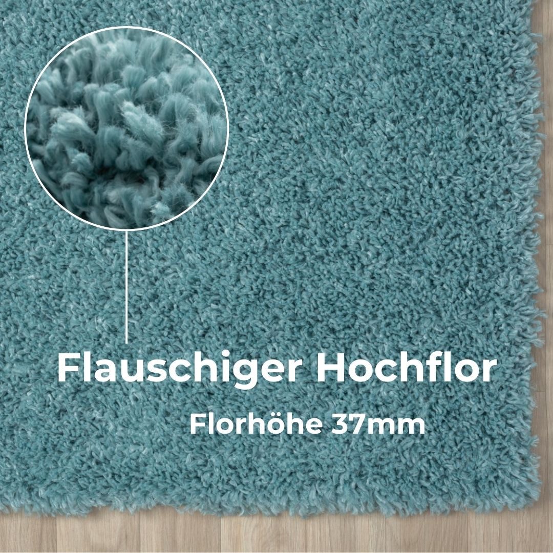 OTTO home Hochflor-Teppich Banji, rechteckig, Höhe: 37 mm, Uni Farben, weich und flauschig, auch als Läufer & in rund erhältlich – Bild 4 von 5
