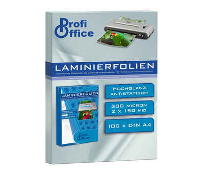 ProfiOffice Schutzfolie 100 ProfiOffice Laminierfolien, A4, 150 mic, glossy-transparent