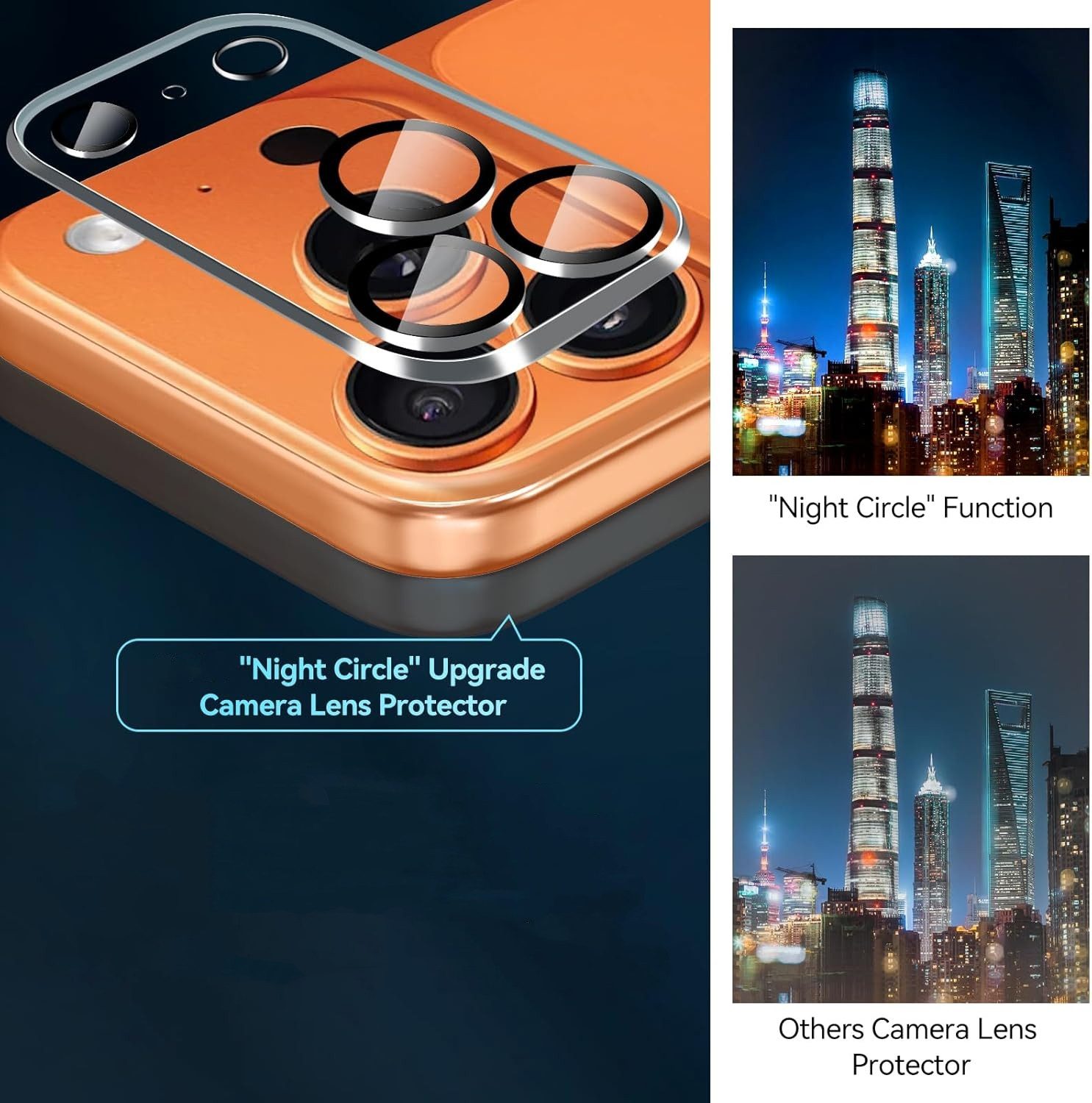 CLM-Tech Kameraschutzglas 2X für Apple iPhone 17 Pro Max 6,9 Zoll, Linse Schutzglas 9H Glas - Folie kristallklar Panzerglas, 2 Stück, Kratzfest – Bild 4 von 5
