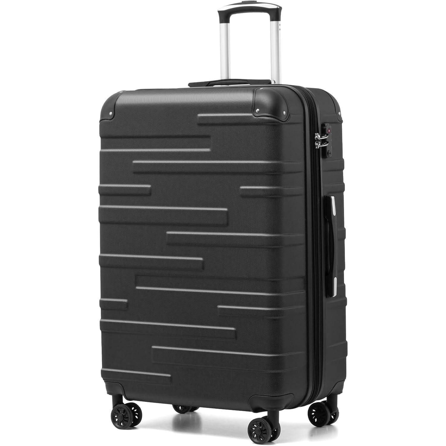 Hartschalen-Trolley Hartschalen-Koffer Rollkoffer TSA-Schloss 4 Rollen Dunkelgrau 93L