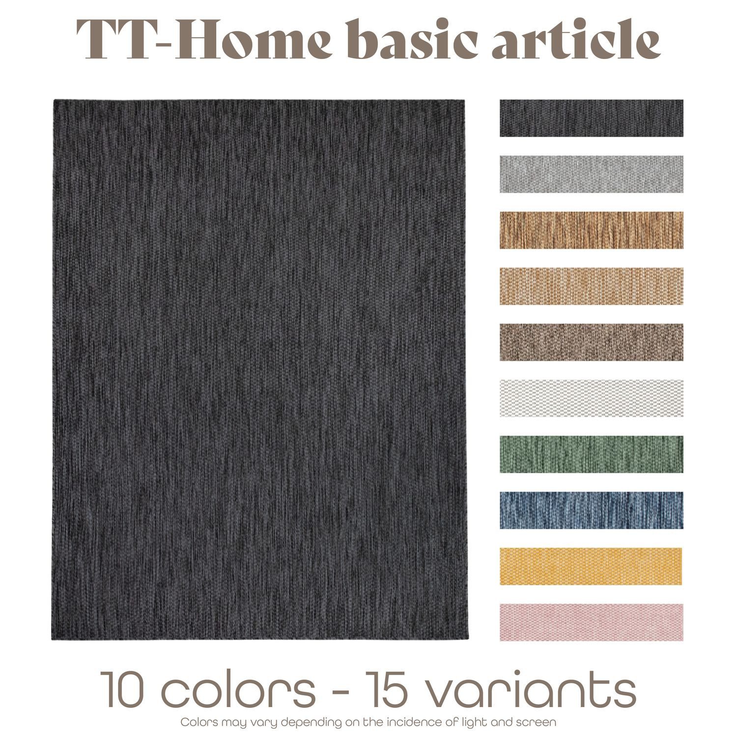 TT Home Teppich Badezimmer, Diele, Esszimmer, Flur, Küche, Schlafzimmer, Wohnzimmer, A, Quadrat, Höhe: 4 mm, Teppich Outdoor Wohnzimmer Esszimmer Balkon Wetterfest