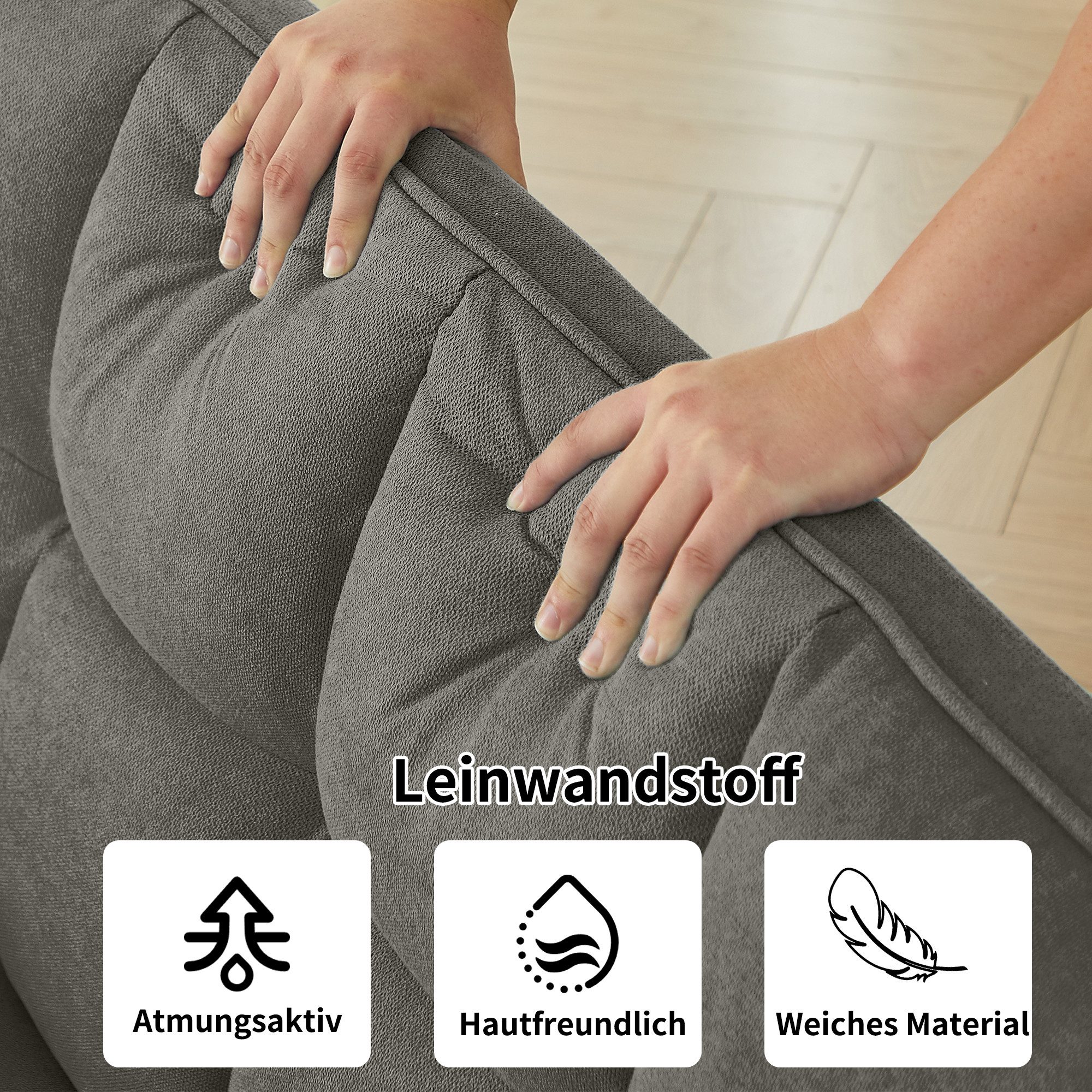 Jiexi Sofa Schlafsofa Länge inklusive Armlehnen 170/180/190cm Verstellbare