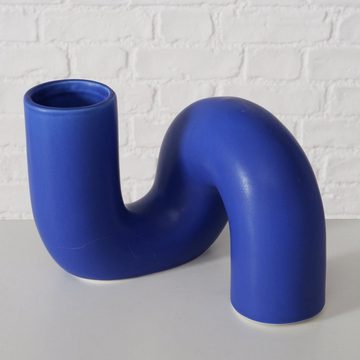 BOLTZE Dekovase "Bluyo" aus Porzellan in blau, Vase Blumenvase
