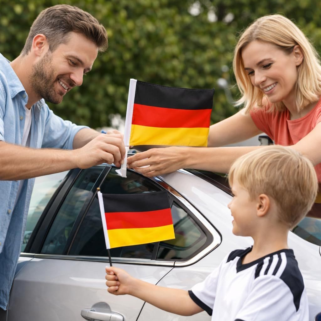 Dekotalent® Flagge 2er Autofahnen Autoflagge Deutschland Auto Fahne WM 2026 (2-St)