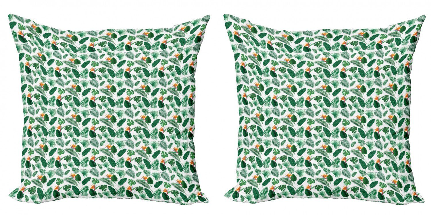 Kissenbezüge Modern (2 Digitaldruck, Stück), Doppelseitiger Flora Philodendron Abakuhaus Accent Laub Jungle