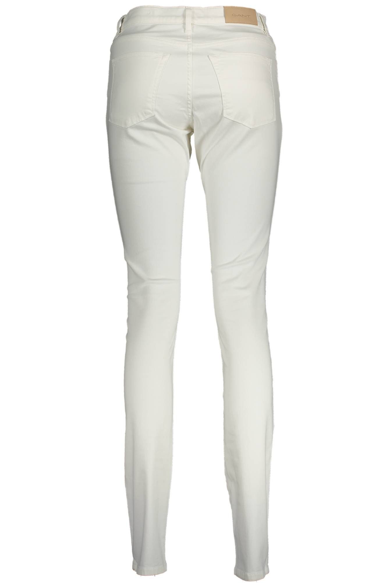 Gant 5-Pocket-Hose Elegante Damenhose in Weiß mit 5 Taschen und Logo-Detail
