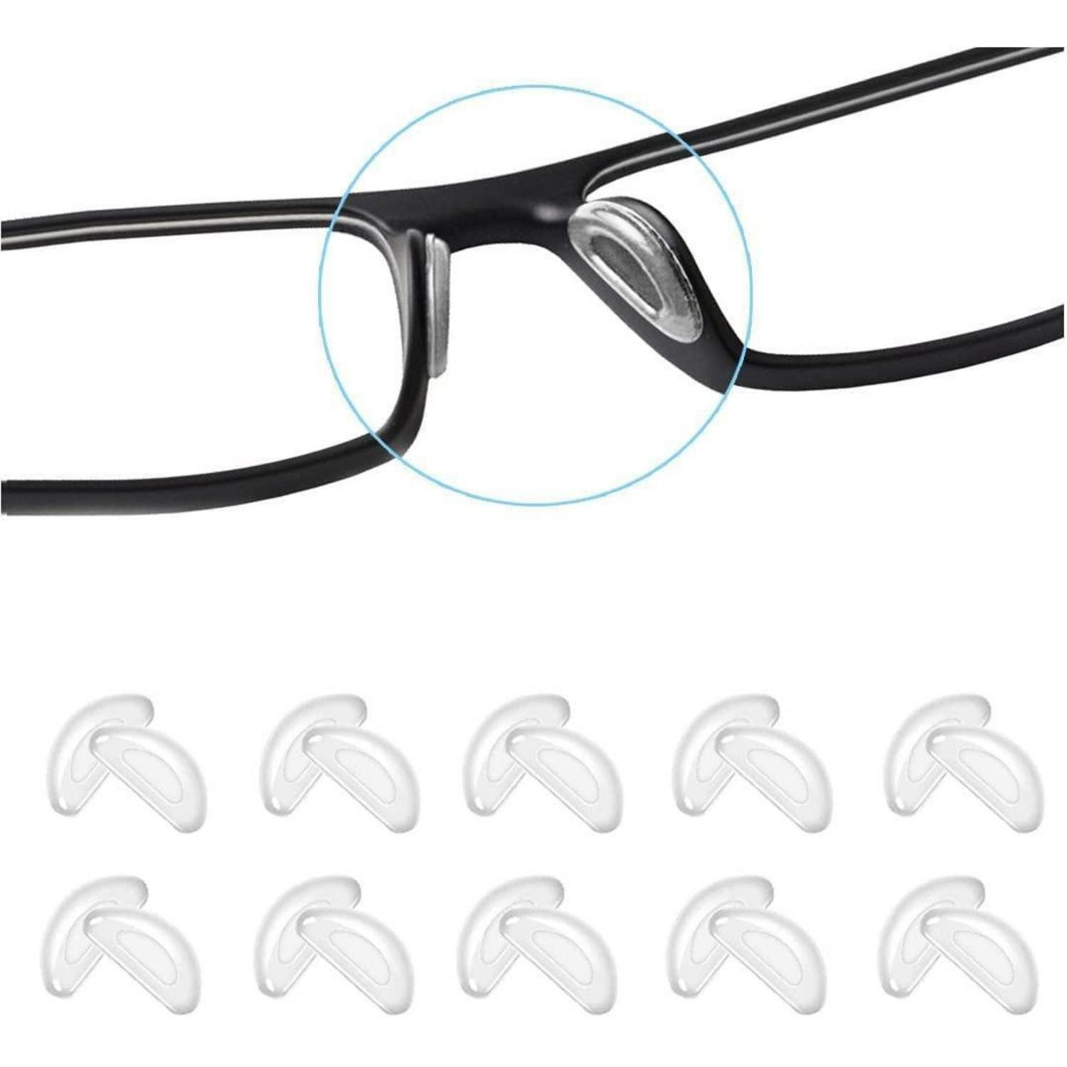 LuxusKollektion Brille Brillen Nasenpads Silikon D-Form Transparent