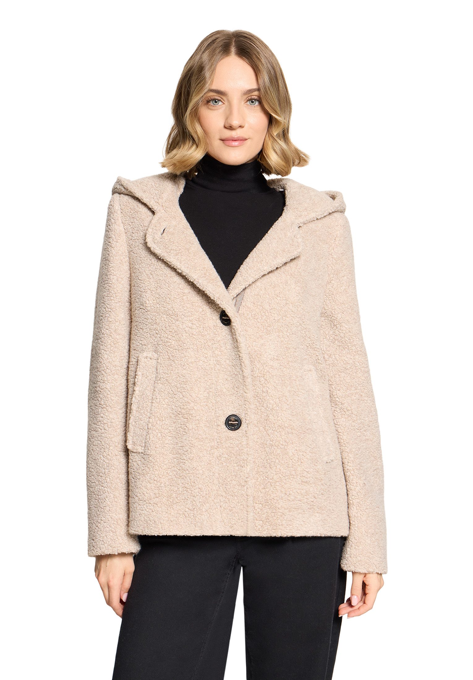 Gil Bret Wolljacke Fleecejacke mit Kapuze und Knopfverschluss