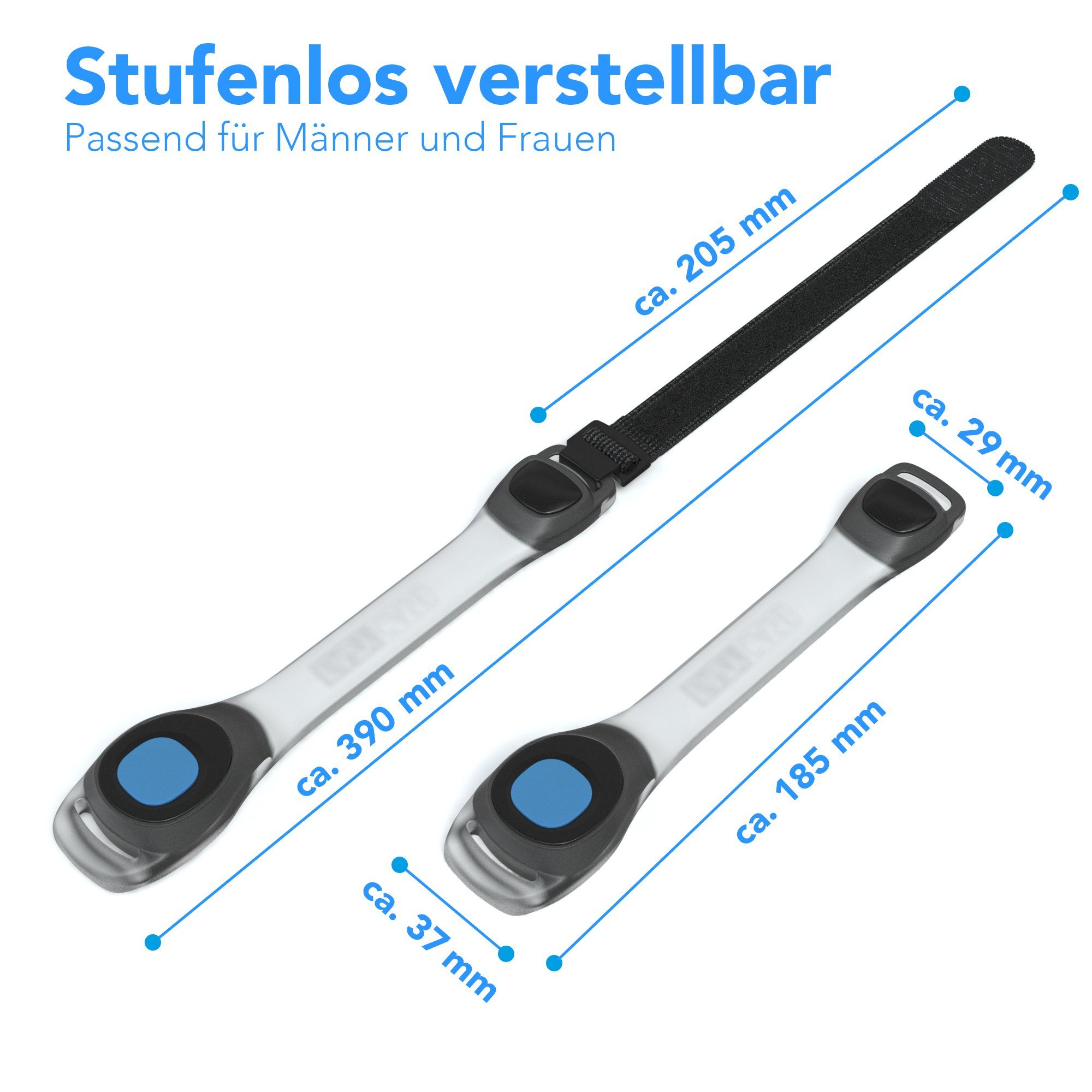 EAZY CASE Fahrradreflektor 2er Set LED Binkarmband, Reflektoren Kind Hund Blinklicht Fahrrad LED Armband LED Licht Blau