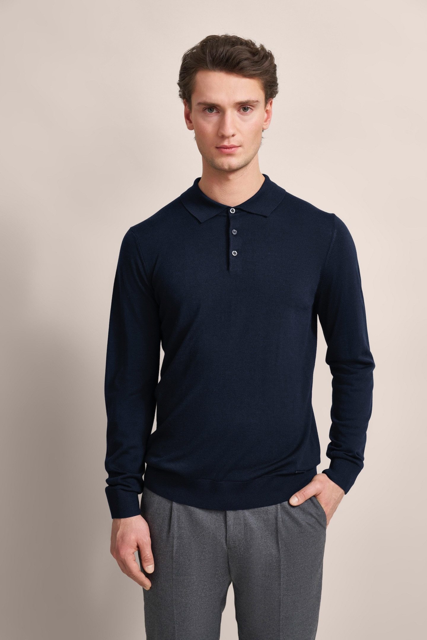 bugatti Langarm-Poloshirt in moderner Optik günstig online kaufen