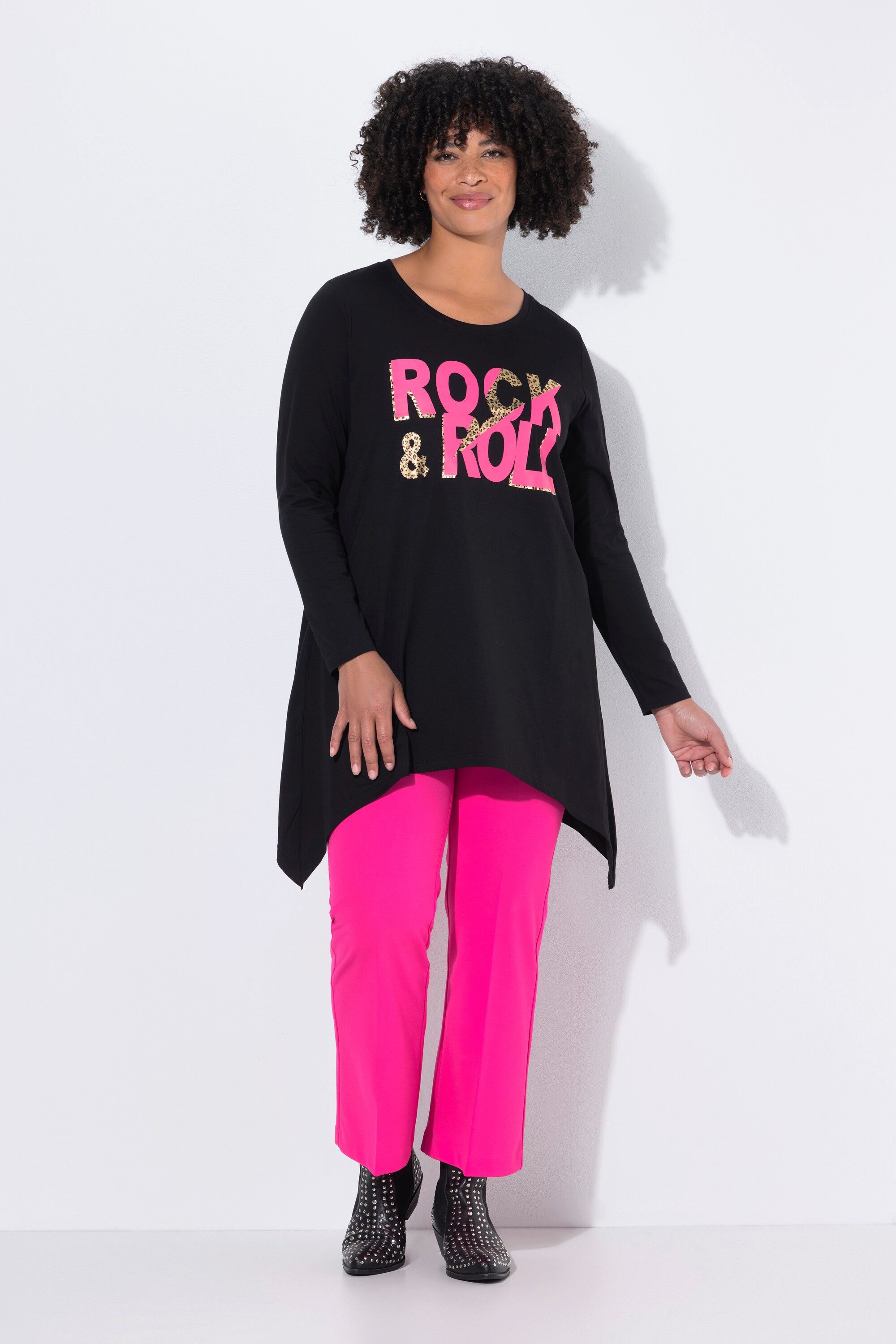 Angel of Style T-Shirt T-Shirt A-Linie Rock 'n Roll Zipfelsaum günstig online kaufen